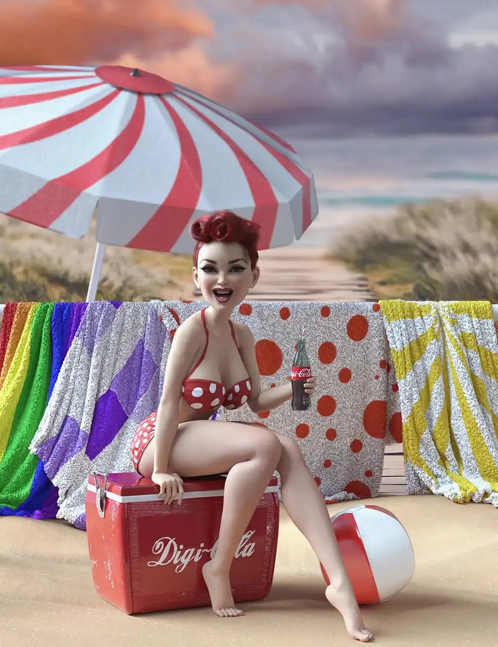 Summer Vibes Vintage Props with dForce_DAZ3DDL