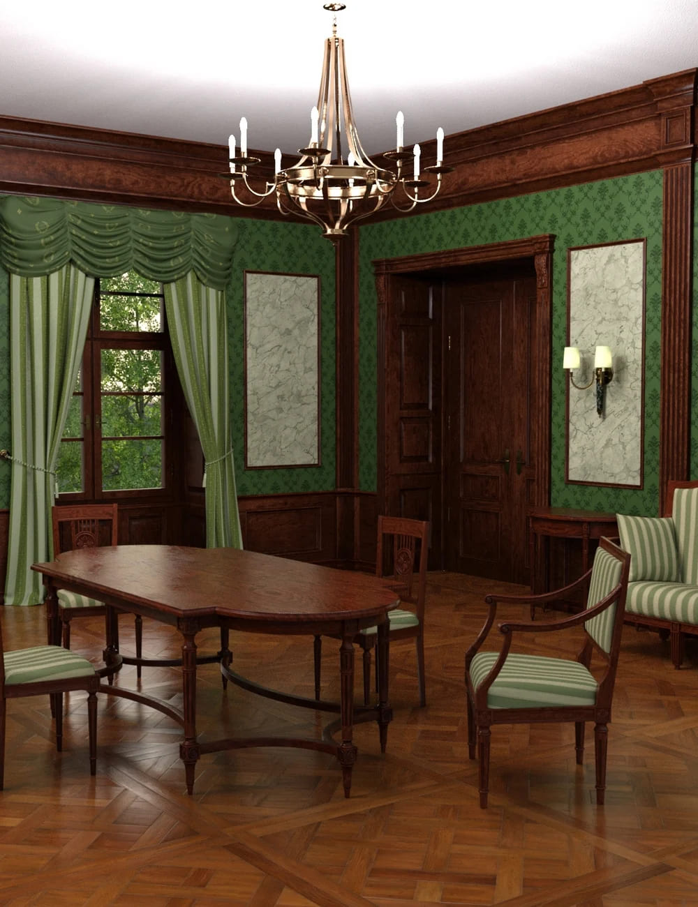 A Touch of Classicism Furniture_DAZ3D下载站