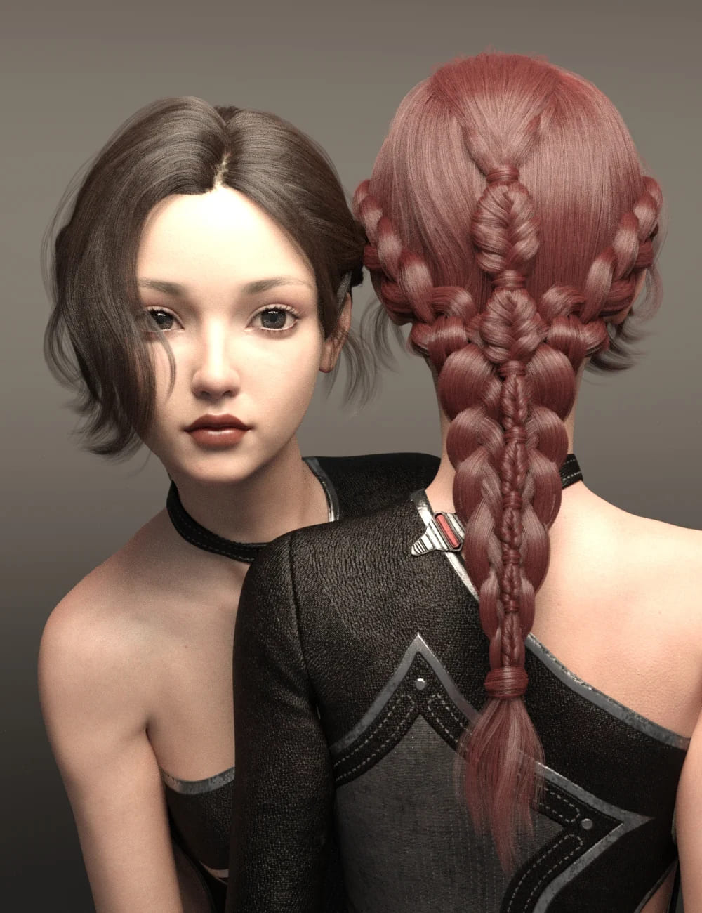 Cui and Cui Hair with Expressions for Genesis 8.1 Female_DAZ3D下载站