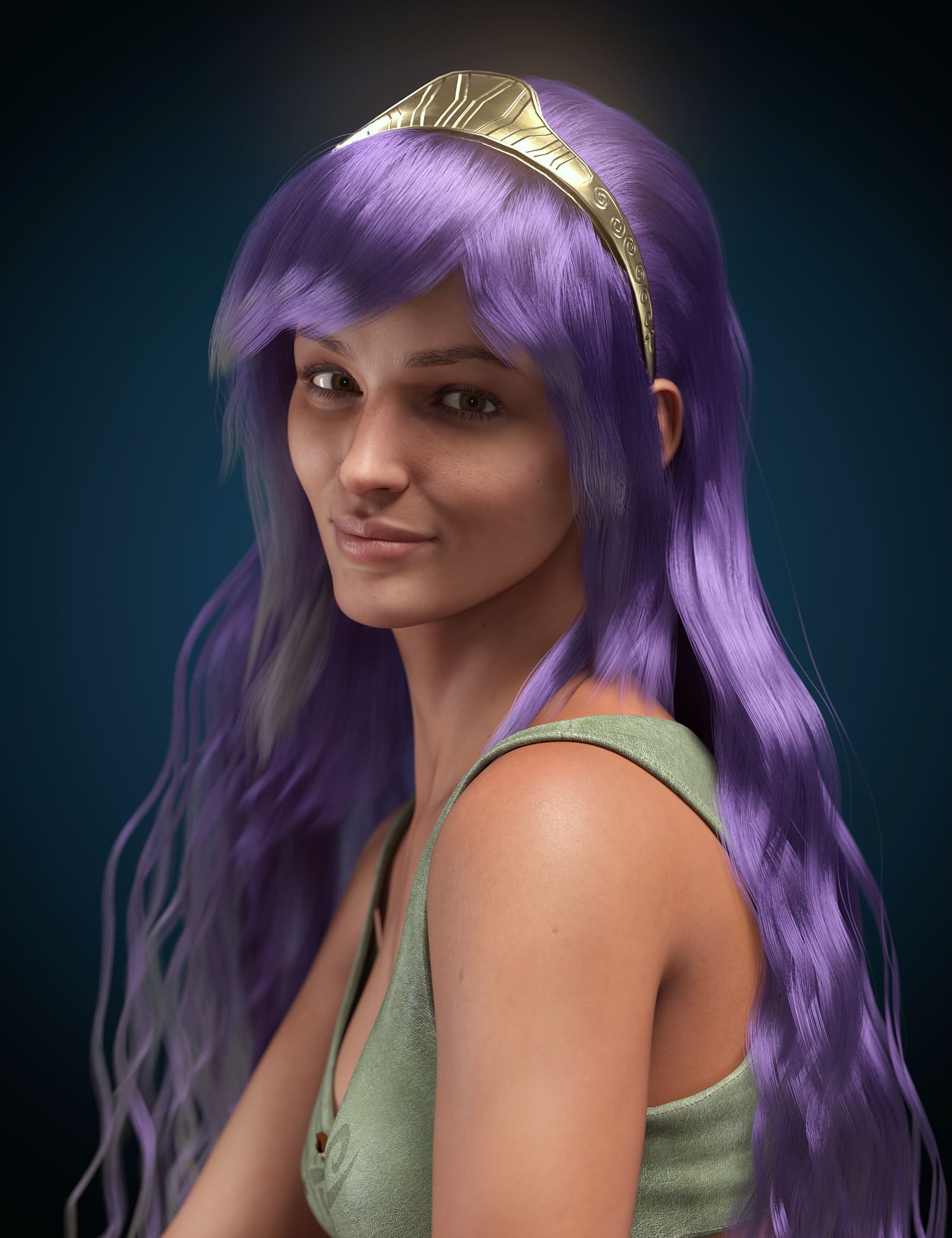 dForce Athena Hair for Genesis 8 and 8.1 Females_DAZ3D下载站