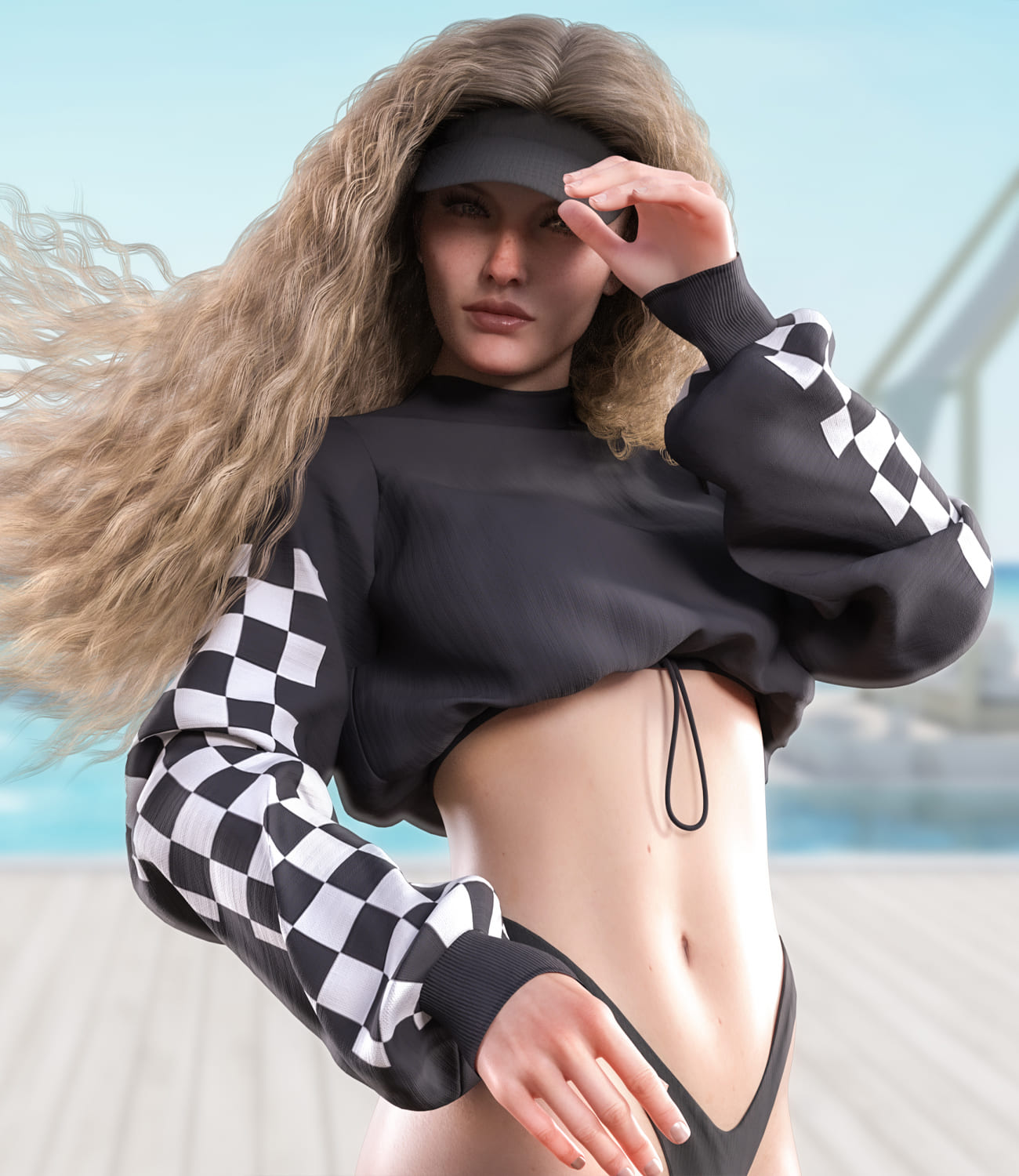 dForce Cold Summer Outfit for Genesis 8 & 8.1 Females_DAZ3D下载站