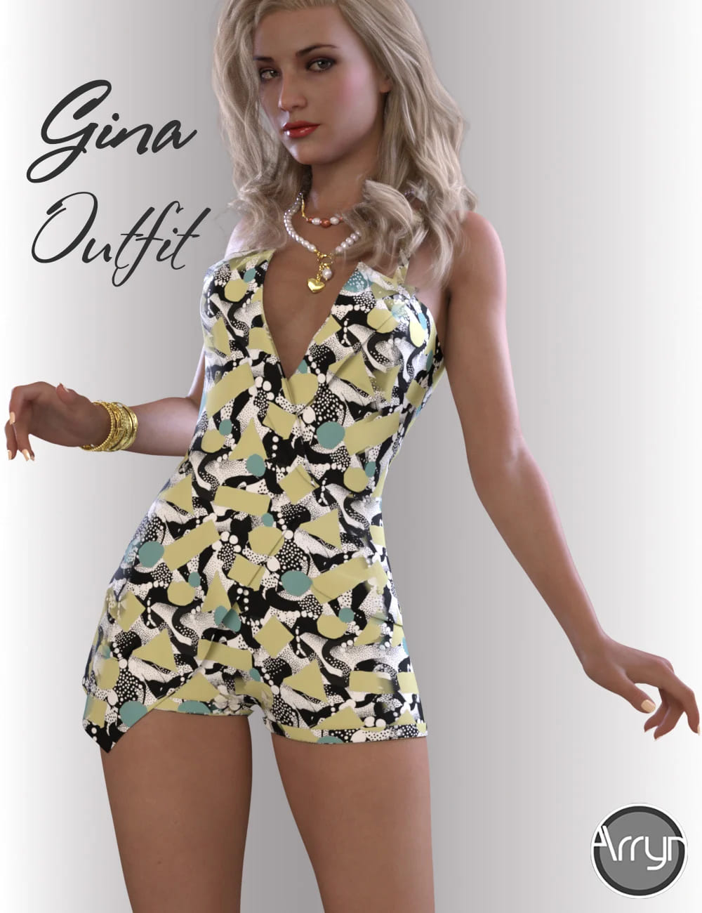 dForce Gina Outfit for Genesis 8.1 Females_DAZ3D下载站