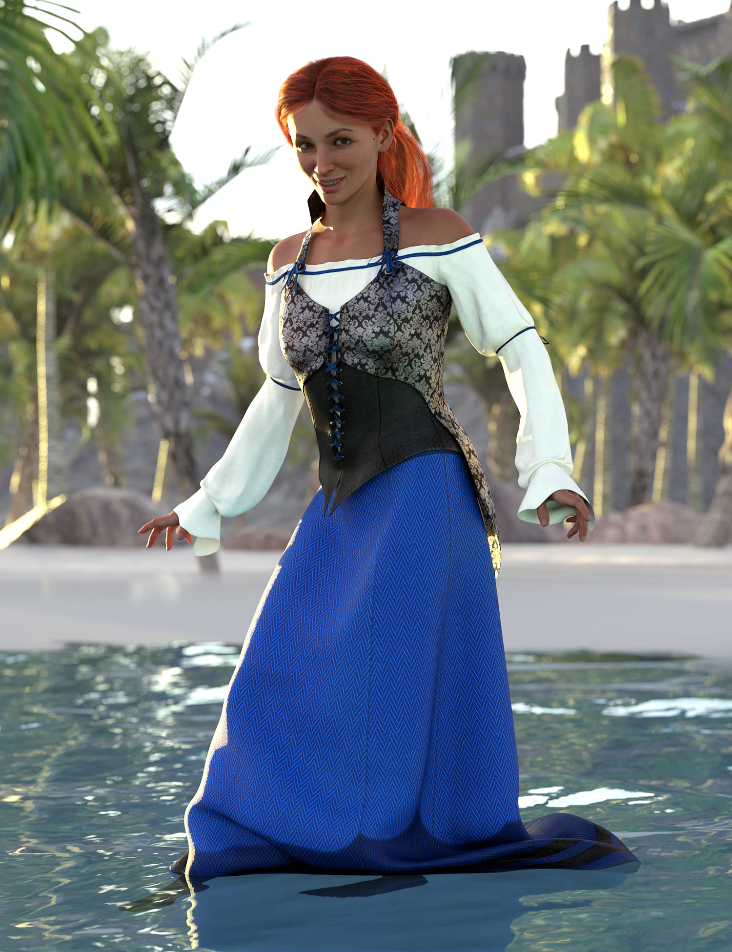 dForce Into the Sea Outfit for Genesis 8 and 8.1 Females_DAZ3D下载站