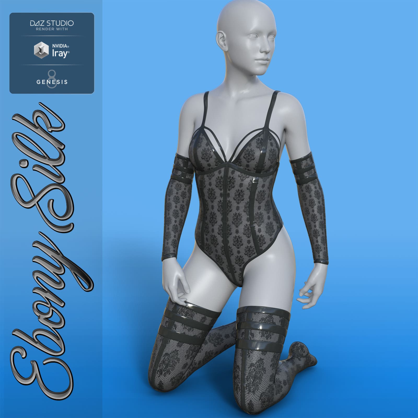 Ebony Silk Outfit for G8F_DAZ3DDL
