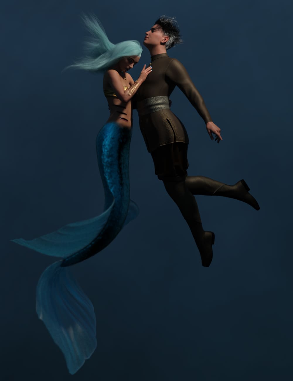 From Land and Sea Hierarchical Poses for Coral 8.1 and Genesis 8.1 Male_DAZ3DDL
