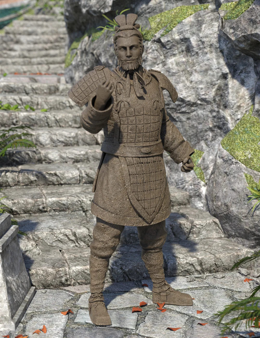 The Action General Terracotta Warrior for Genesis 8.1 Male and Michael 8.1_DAZ3D下载站