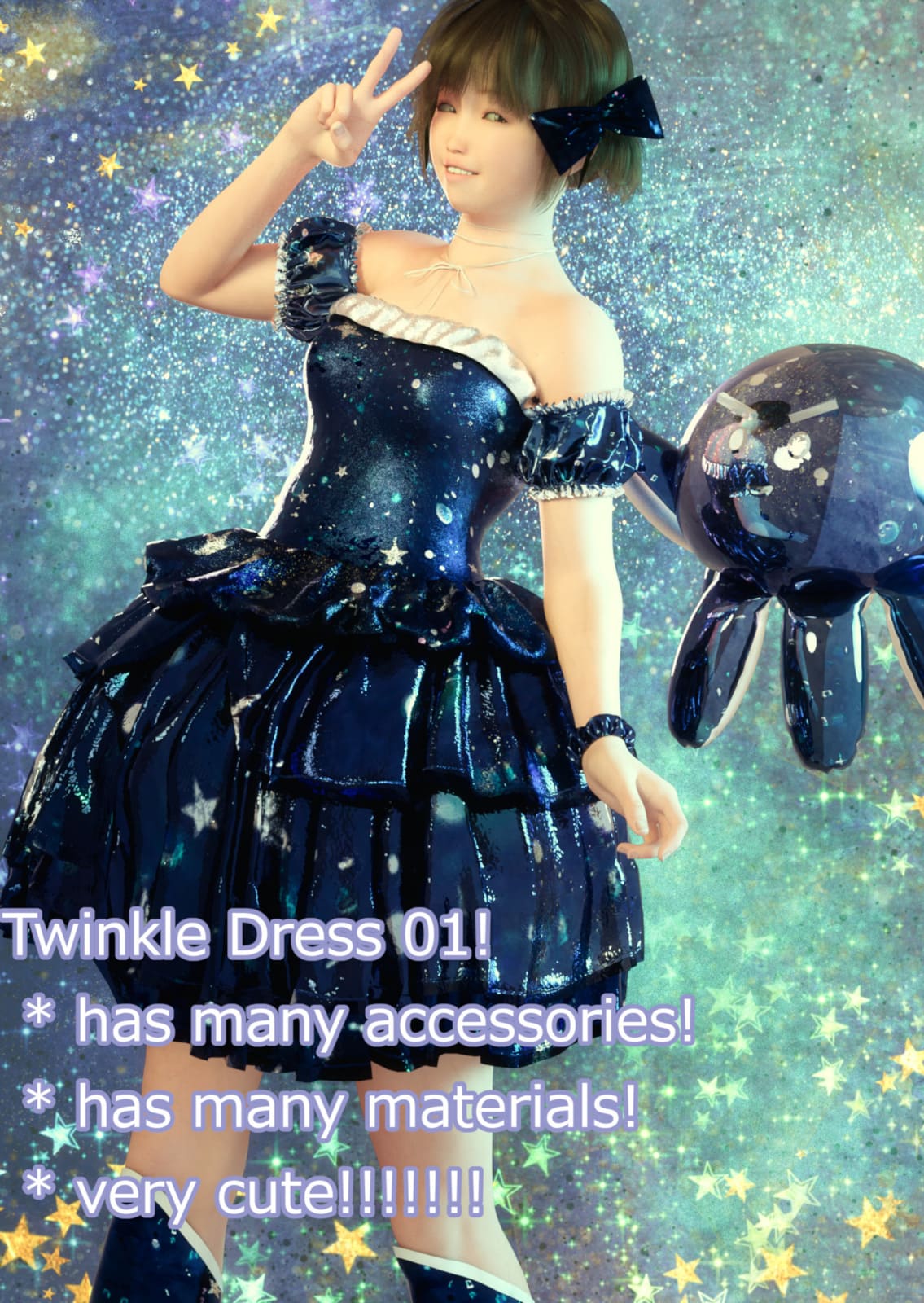 Twinkle Dress 01_DAZ3D下载站
