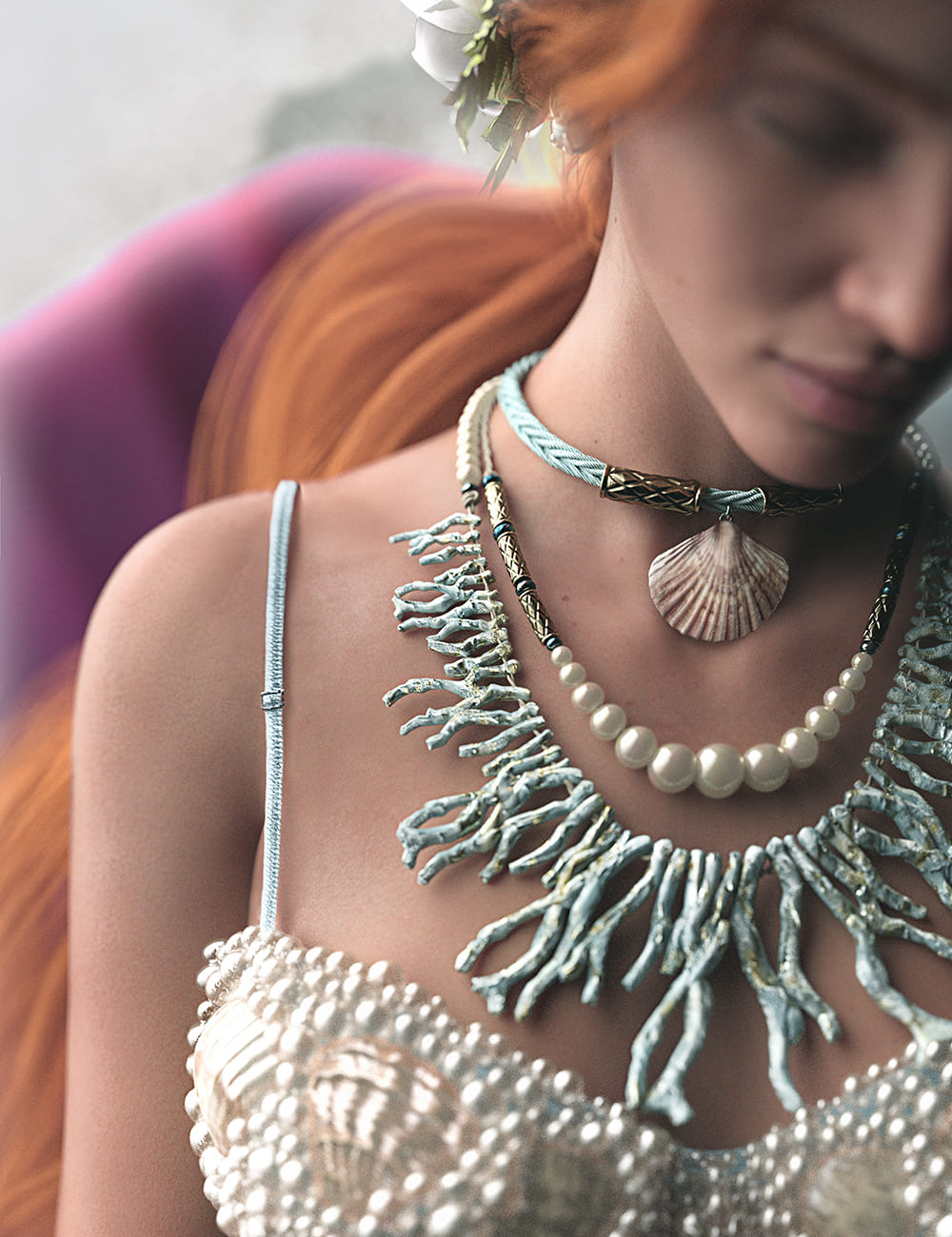 Under Sea Jewelry For Genesis 8 and 8.1 Females_DAZ3D下载站