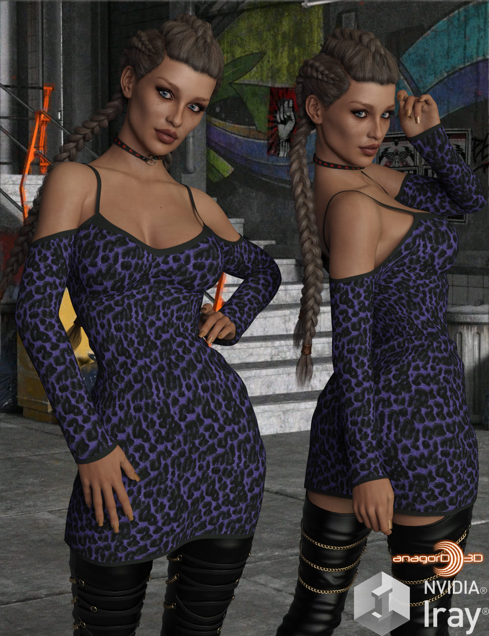 VERSUS – Shoulder Free Dress for Genesis 8 Females_DAZ3D下载站