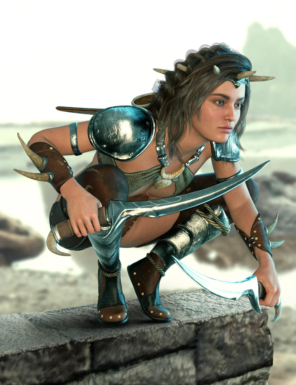 Warrior Queen Outfit V1 for Genesis 8 and 8.1 Female_DAZ3DDL