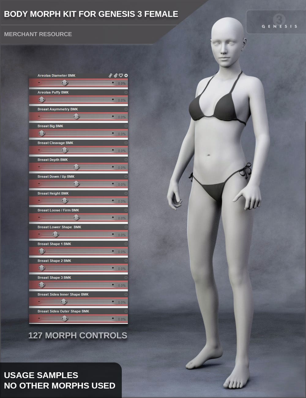 Body Morph Kit for Genesis 3 Female and Merchant Resource_DAZ3D下载站