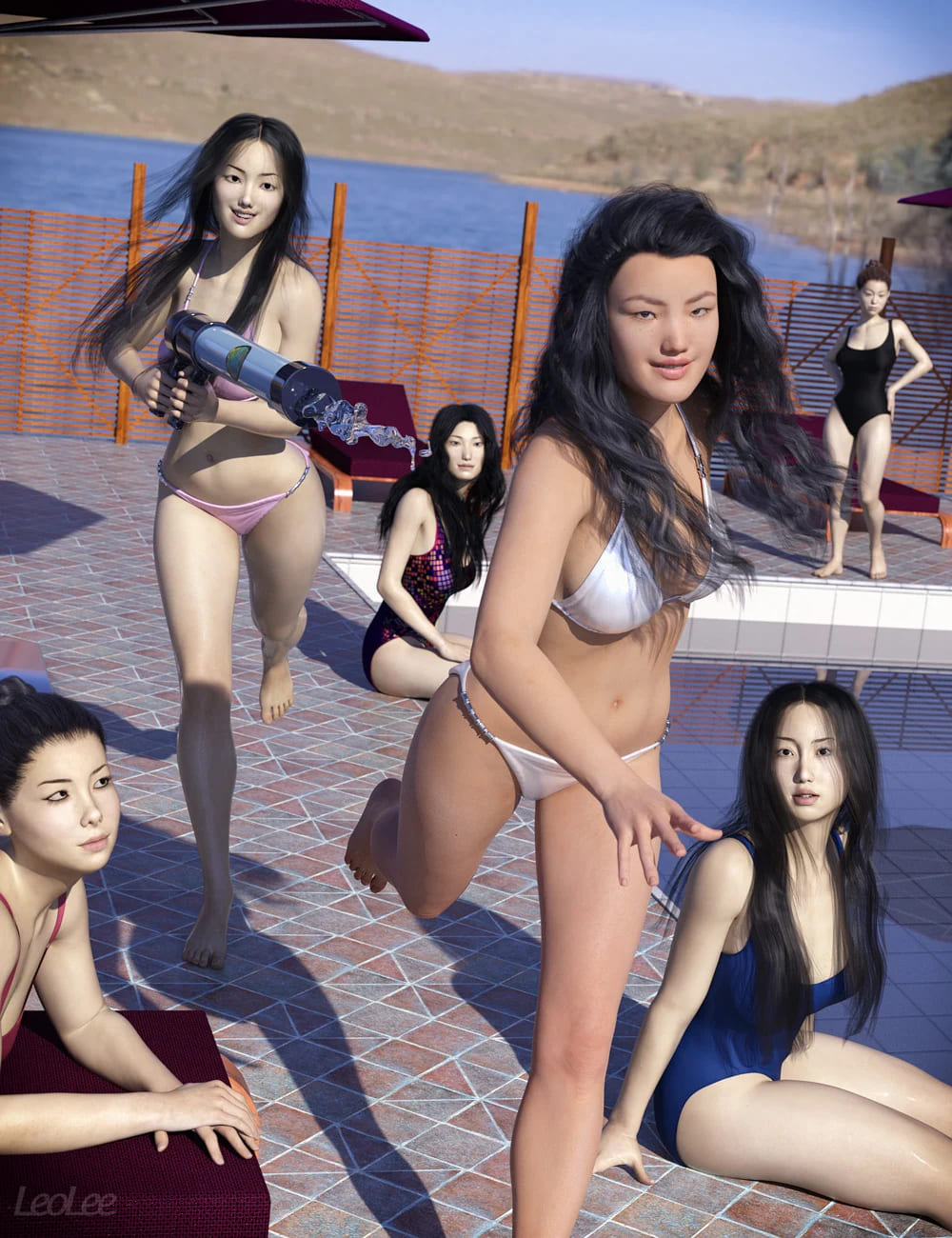 Chinese Face and Body Shapes for Genesis 3 and 8 Female_DAZ3D下载站