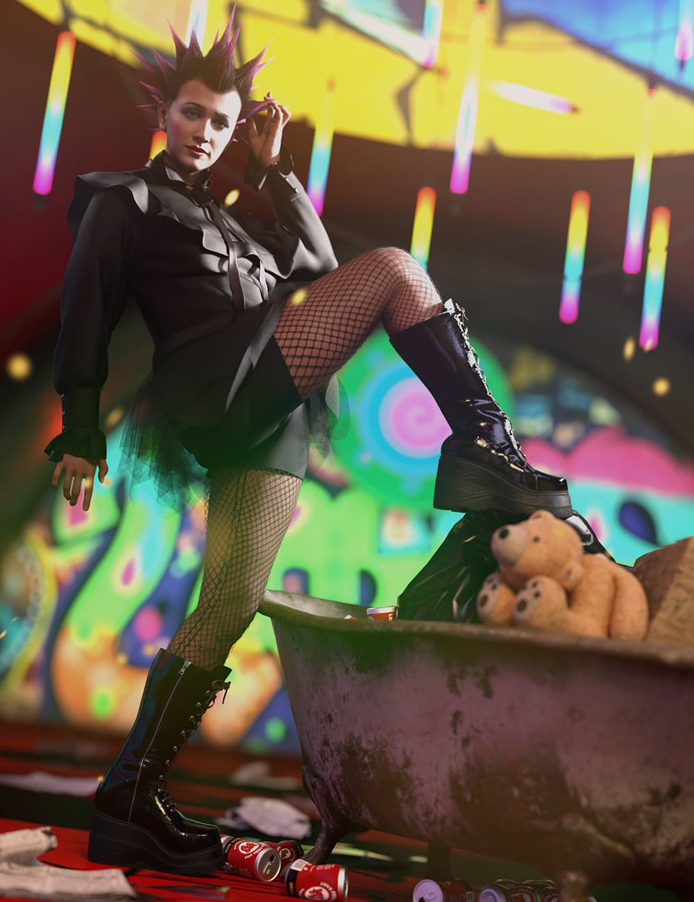 dForce Club Kid Outfit for Genesis 8 and 8.1_DAZ3D下载站