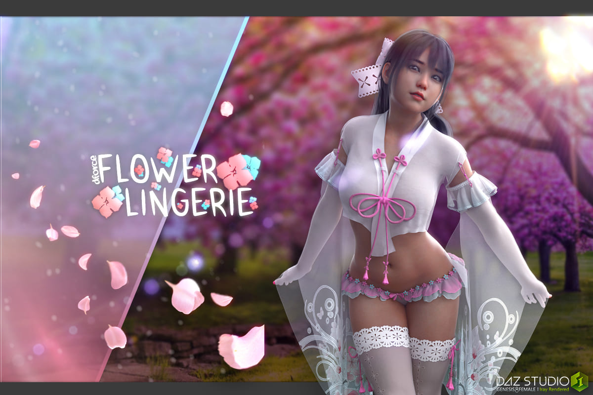 dForce Flower Lingerie G8F_DAZ3D下载站