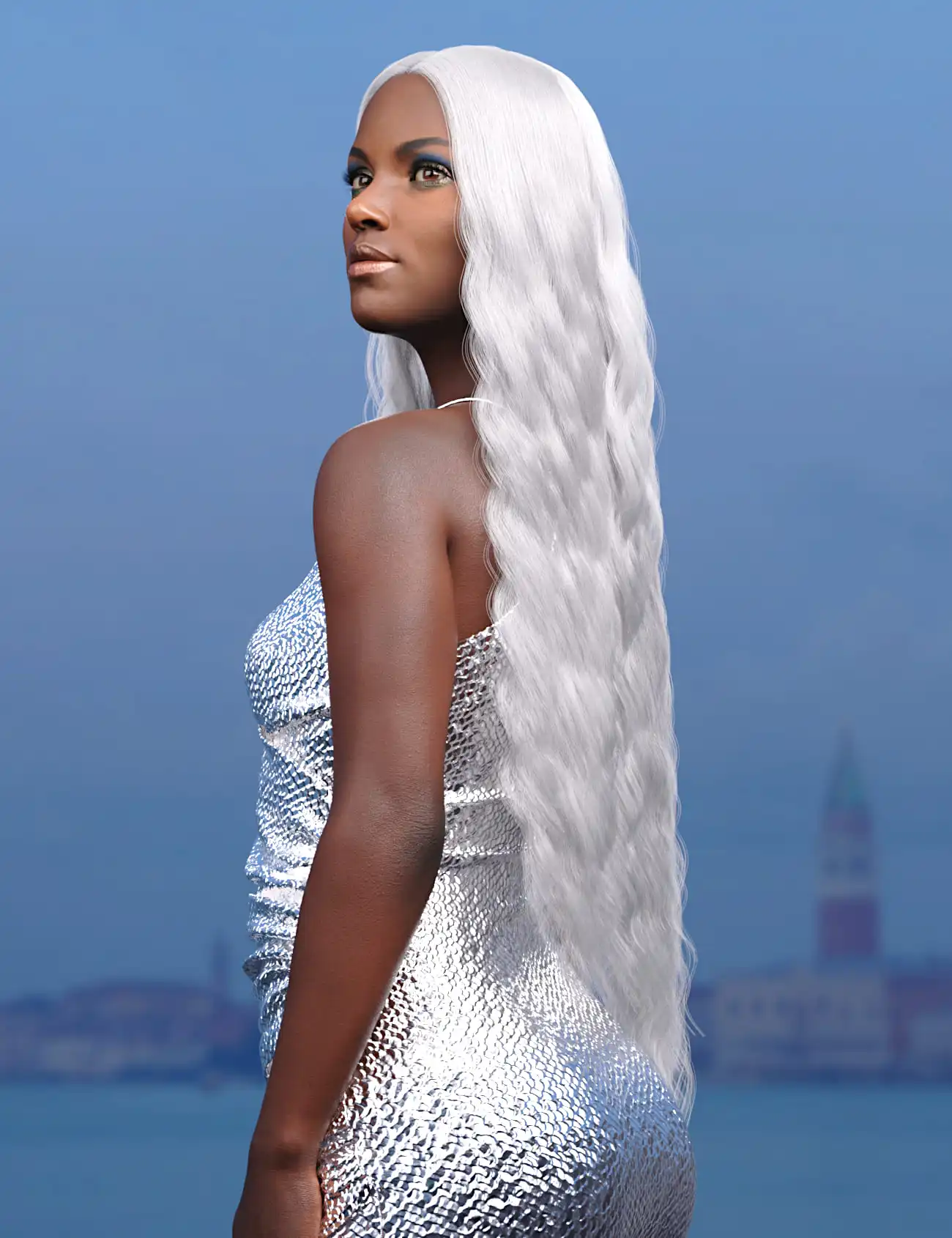 dForce Mermaid Hair for Genesis 8 and 8.1 Females_DAZ3DDL