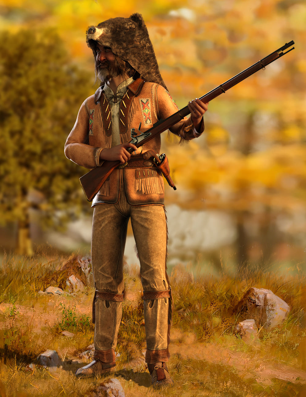 dForce Mountain Trapper Outfit for Genesis 8 Male_DAZ3D下载站