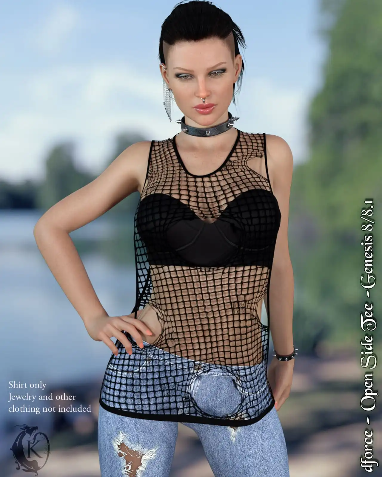 dforce – Open Side Tee – Genesis 8_DAZ3DDL