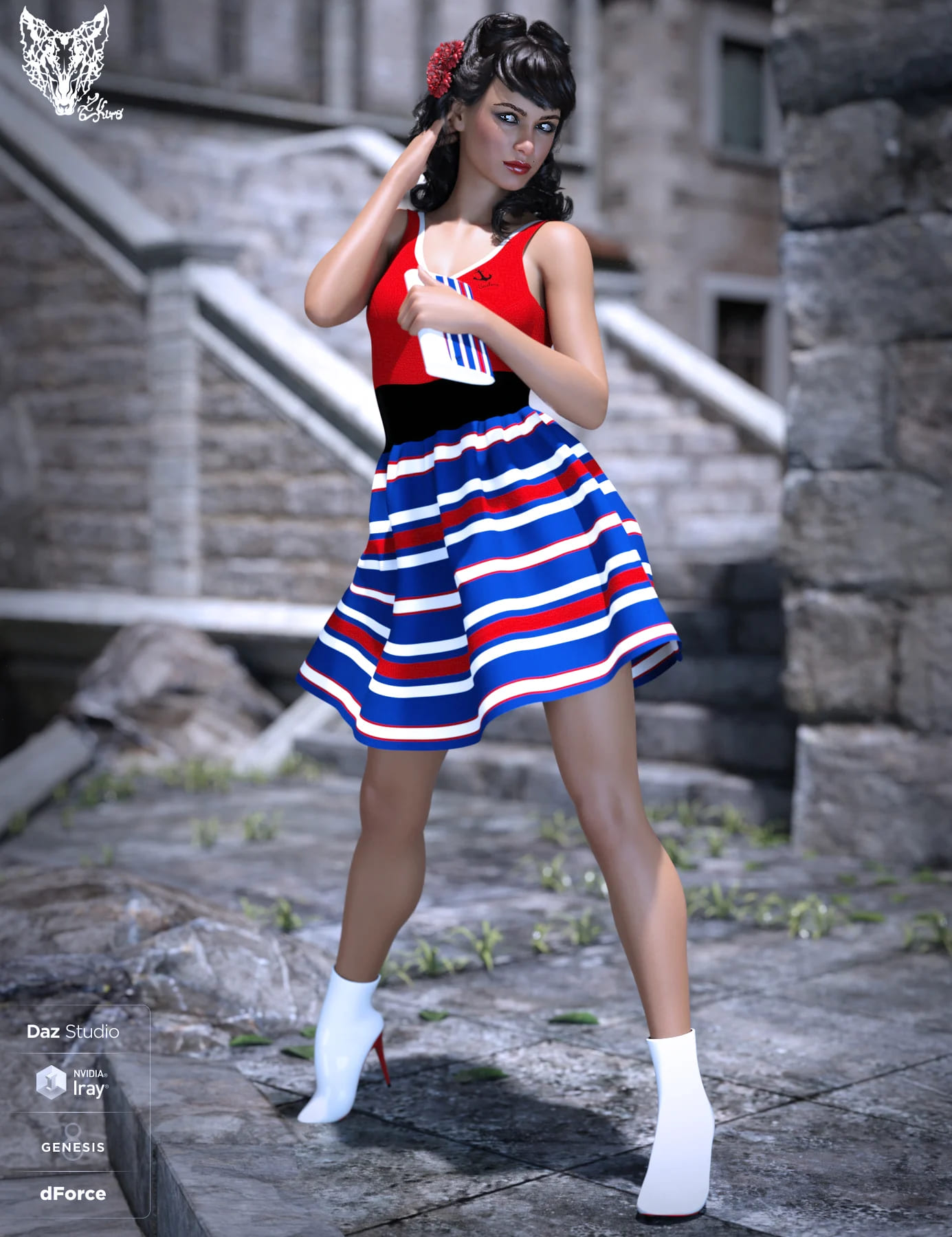 Inocencia Dress Texture Pack_DAZ3D下载站