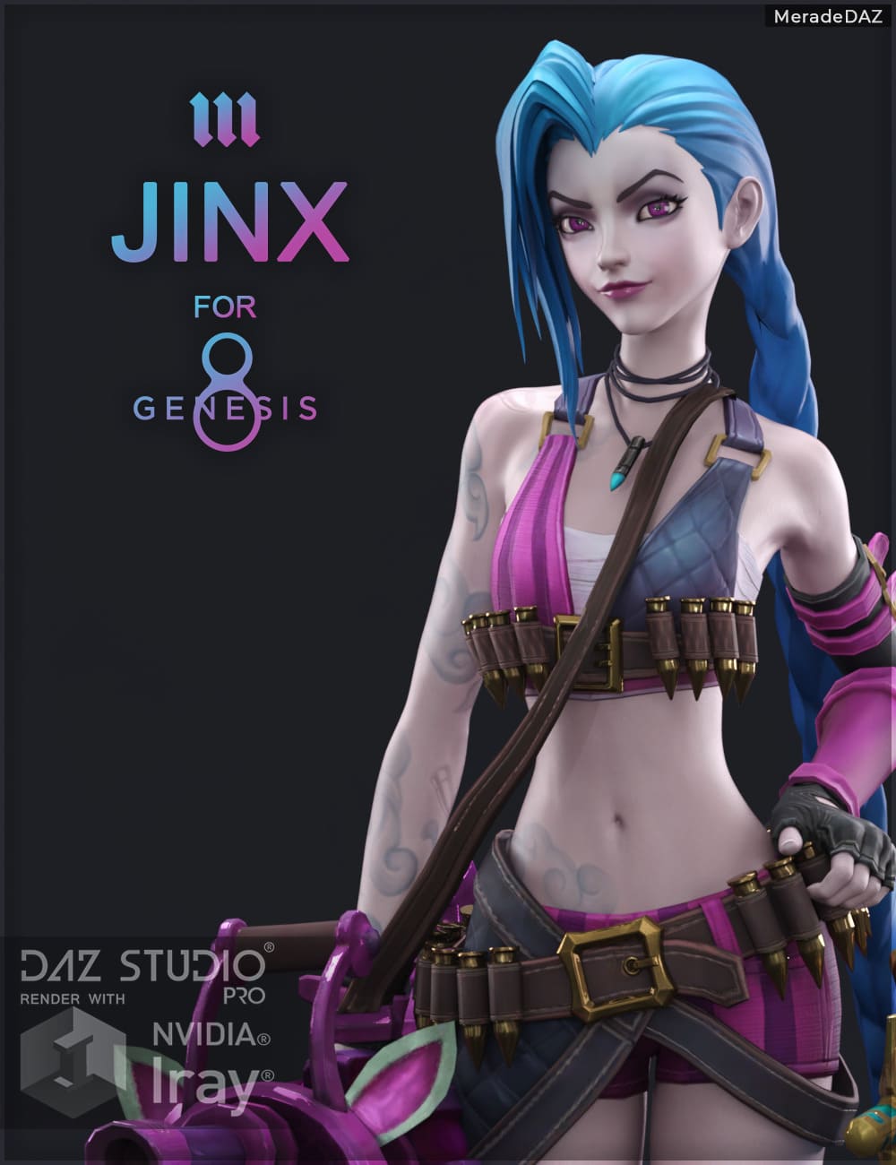 Jinx for Genesis 8 and 8.1 Female_DAZ3D下载站