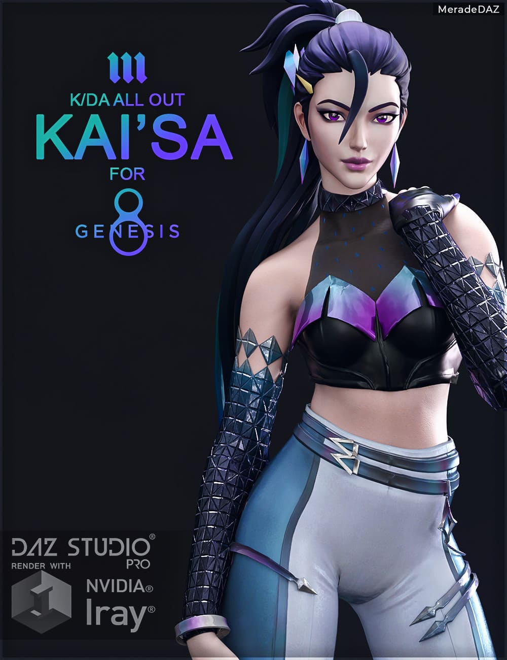 Kai’Sa KDA ALL OUT for Genesis 8 and 8.1 Female_DAZ3D下载站