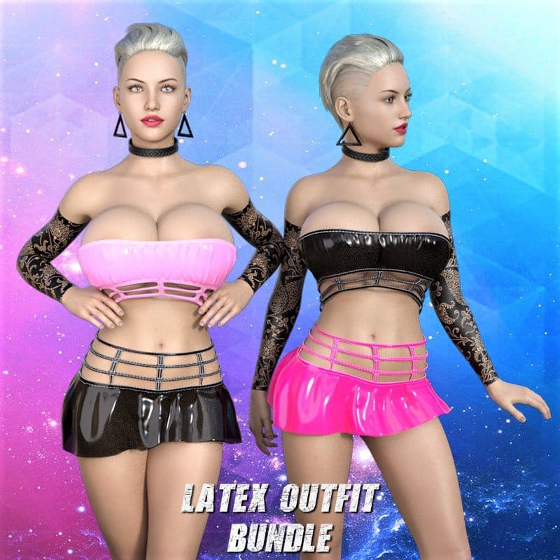 Latex Outfit Bundle G8FG8.1F_DAZ3D下载站