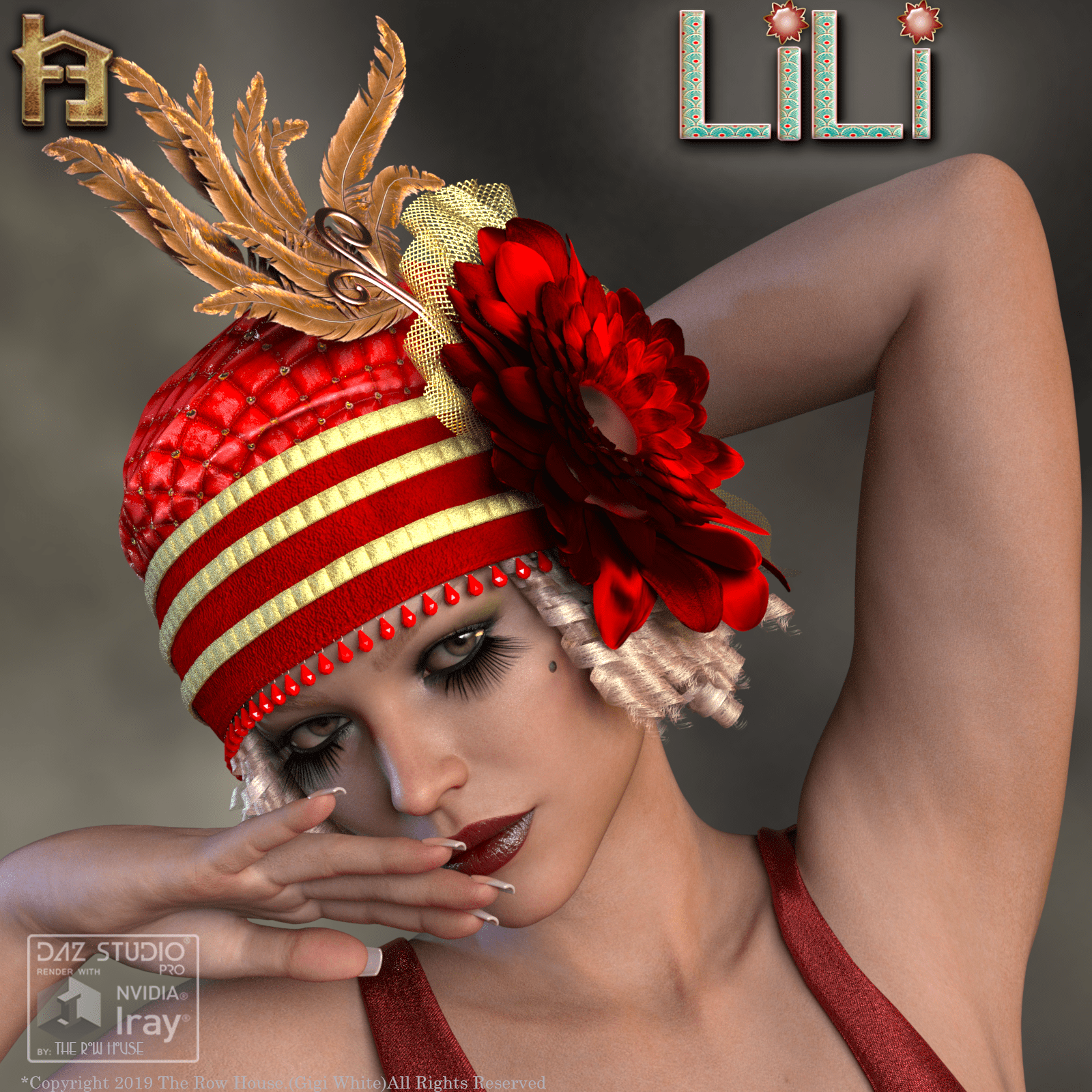 Lili 1920’s Flapper Cloche Hat_DAZ3D下载站