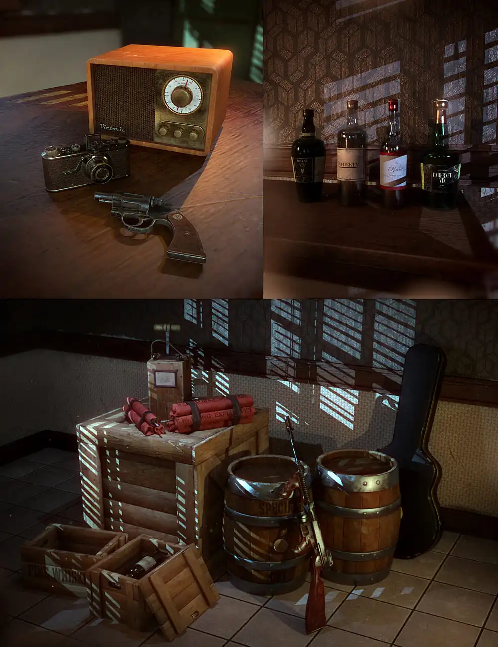 Noir Detective Props_DAZ3DDL