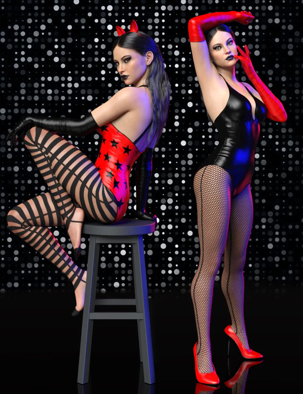 Secret Party Outfit Set for Genesis 8 and Genesis 8.1 Females_DAZ3D下载站