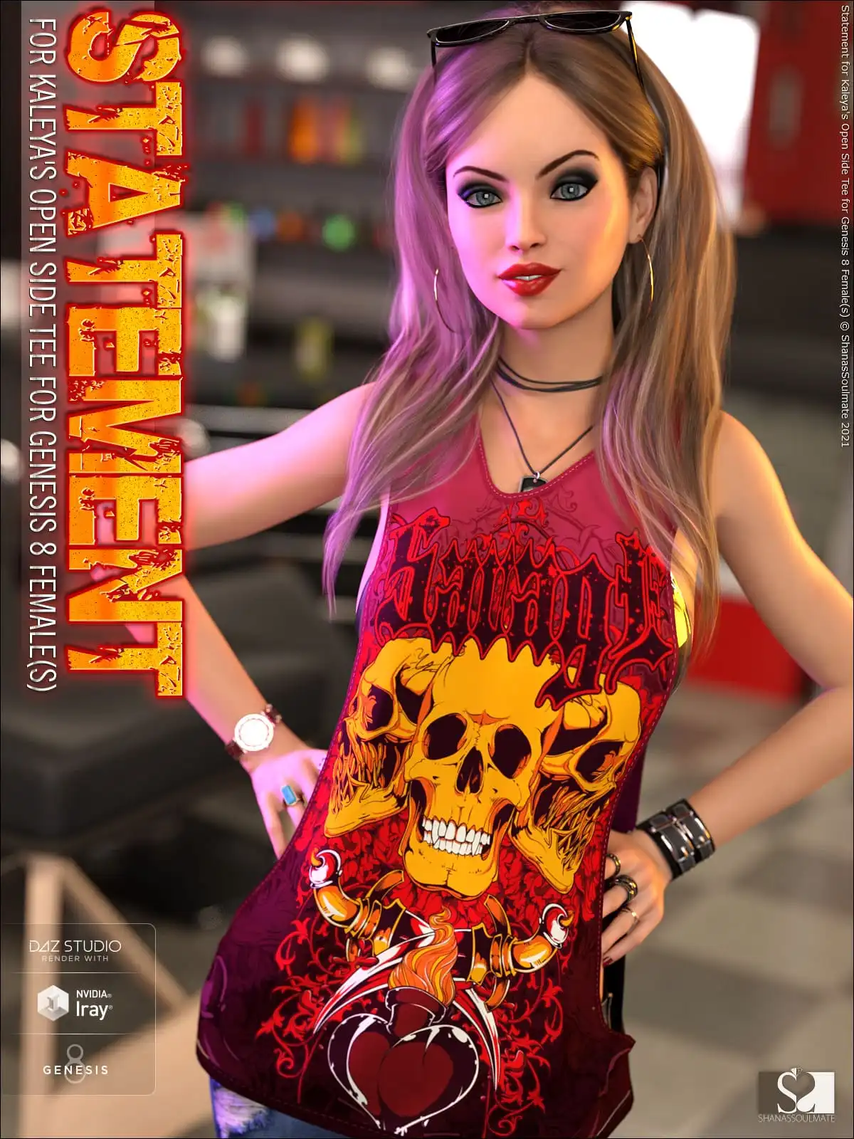 Statement for dForce Open Side Tee for Genesis 8 Female(s)_DAZ3DDL