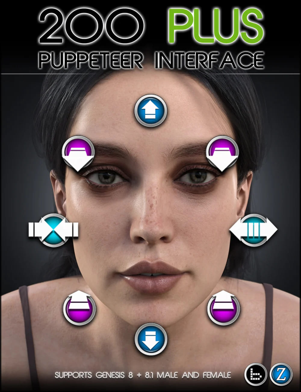 200 Plus Puppeteer Interface for Genesis 8 and 8.1_DAZ3D下载站