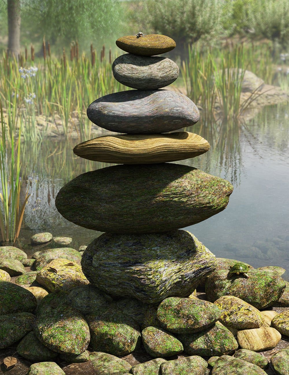 Ancient Stones – Rock’n’Roll and Moss Shaders_DAZ3D下载站
