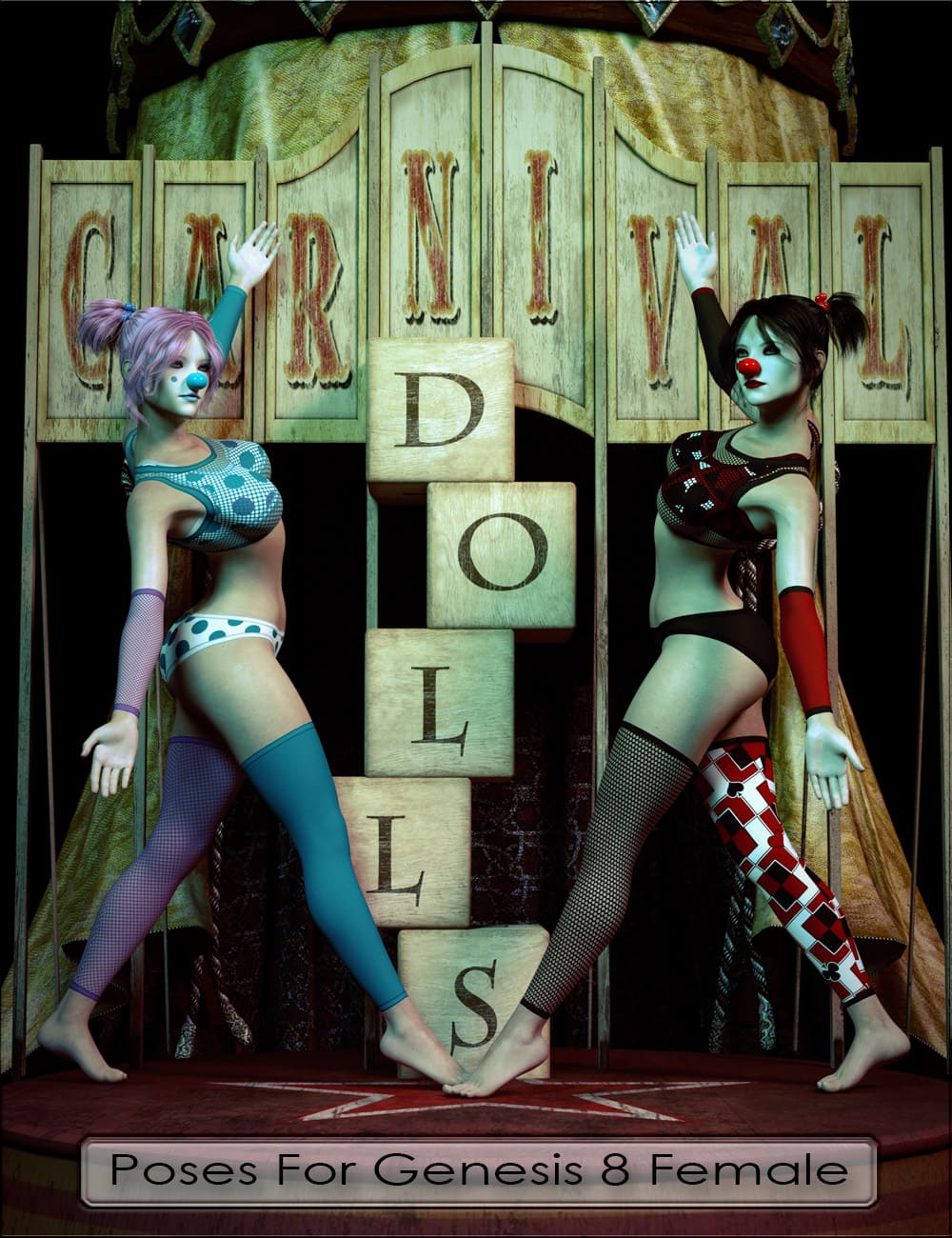 Carnival Dolls Poses for Genesis 8 Female_DAZ3D下载站