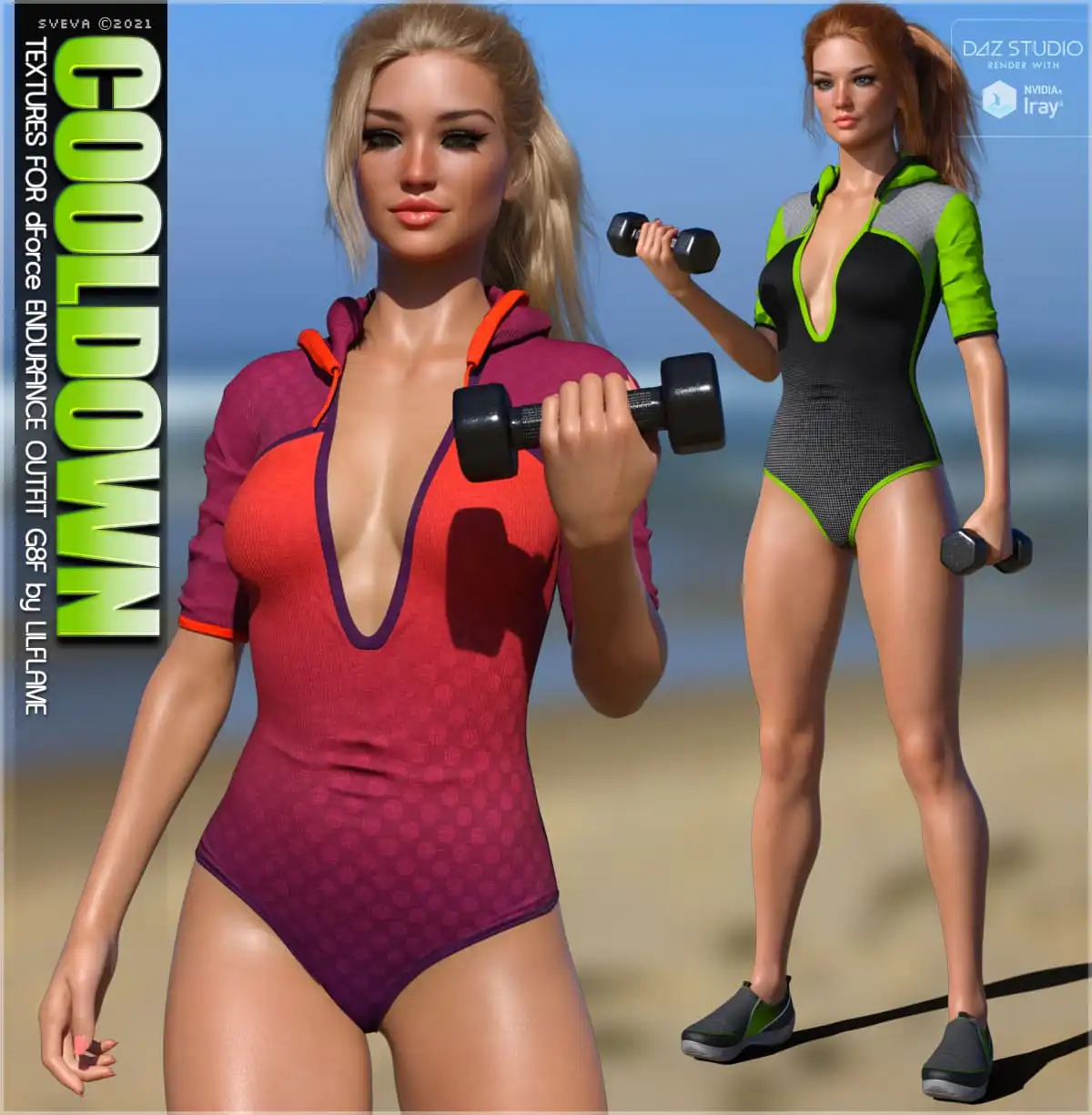 Cooldown Textures for Endurance Outfit G8F_DAZ3DDL