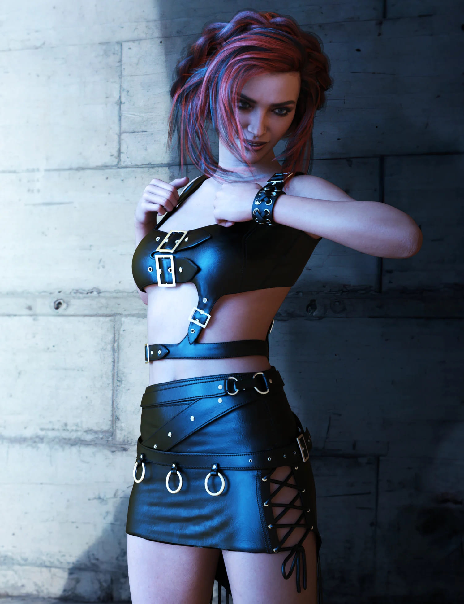 dForce Gothic Style Outfit V1 for Genesis 8 Females_DAZ3D下载站