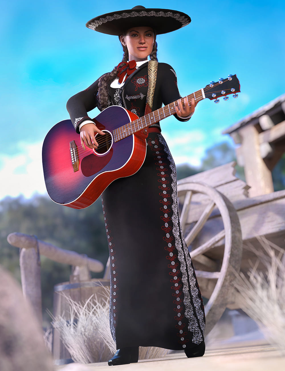 dForce Mariachi Outfit for Genesis 8.1 Females_DAZ3D下载站