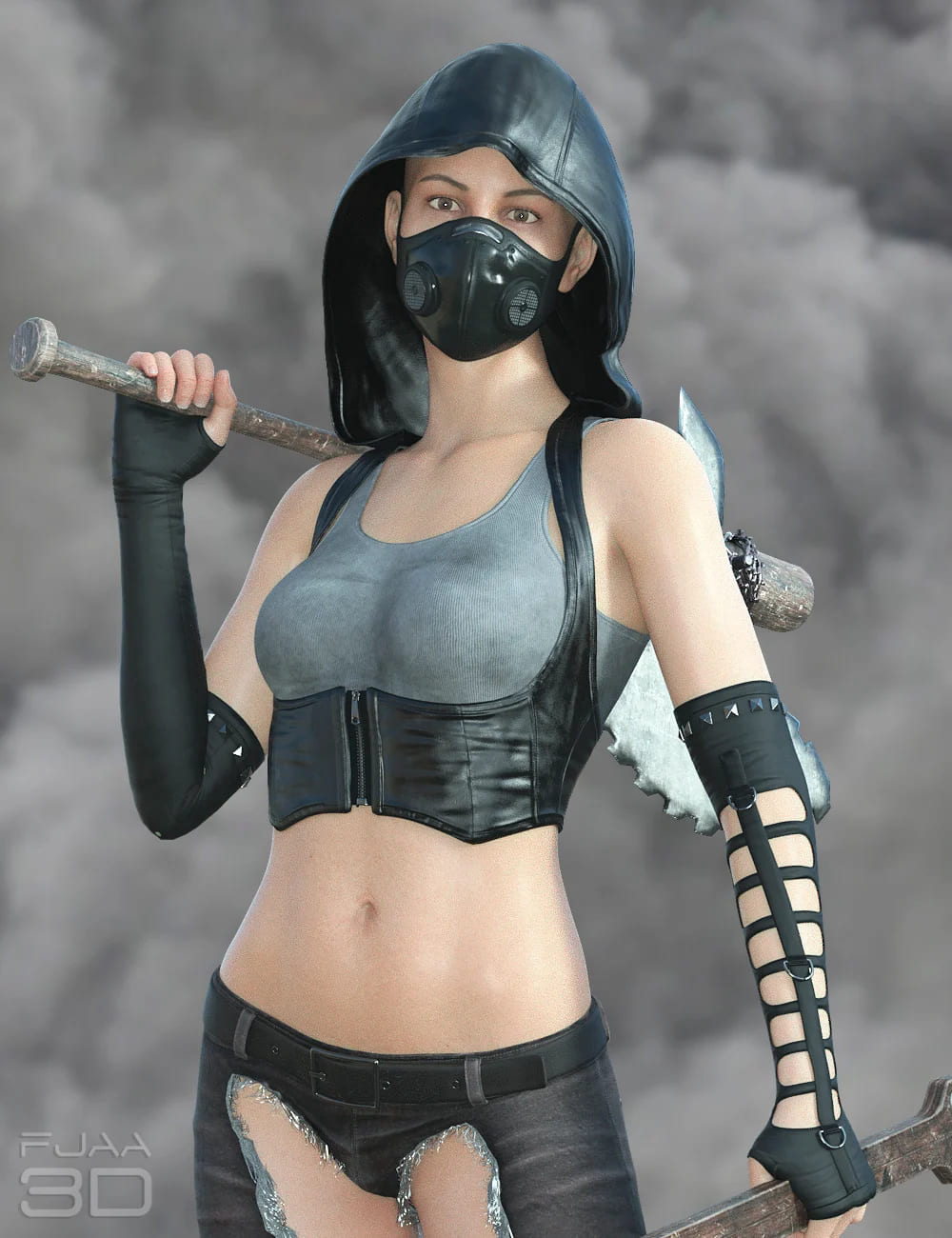 dForce Post Apocalyptic Outfit for Genesis 8 Females_DAZ3D下载站