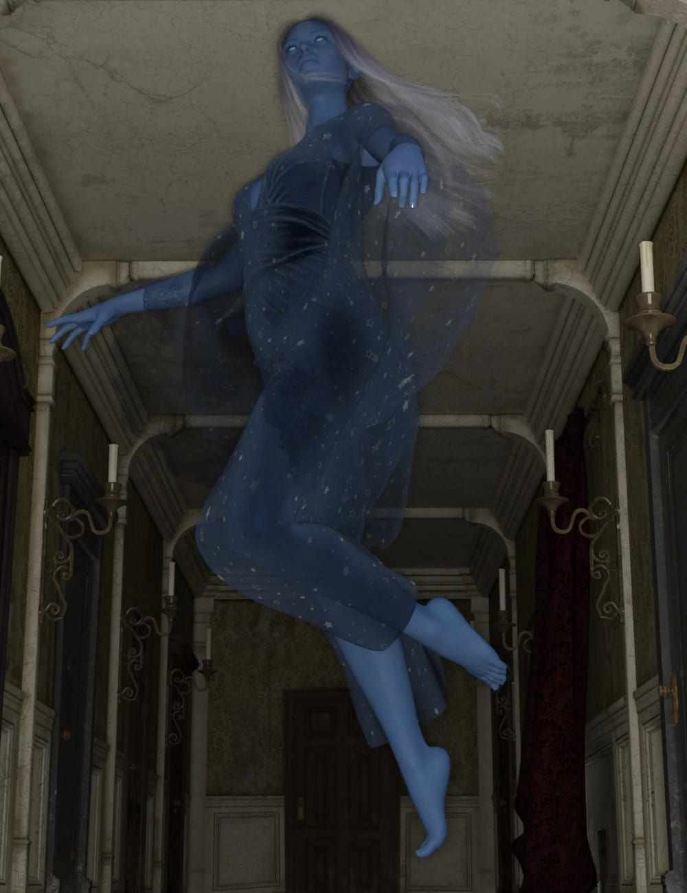 Ghostly Poses for Genesis 8 Female_DAZ3D下载站