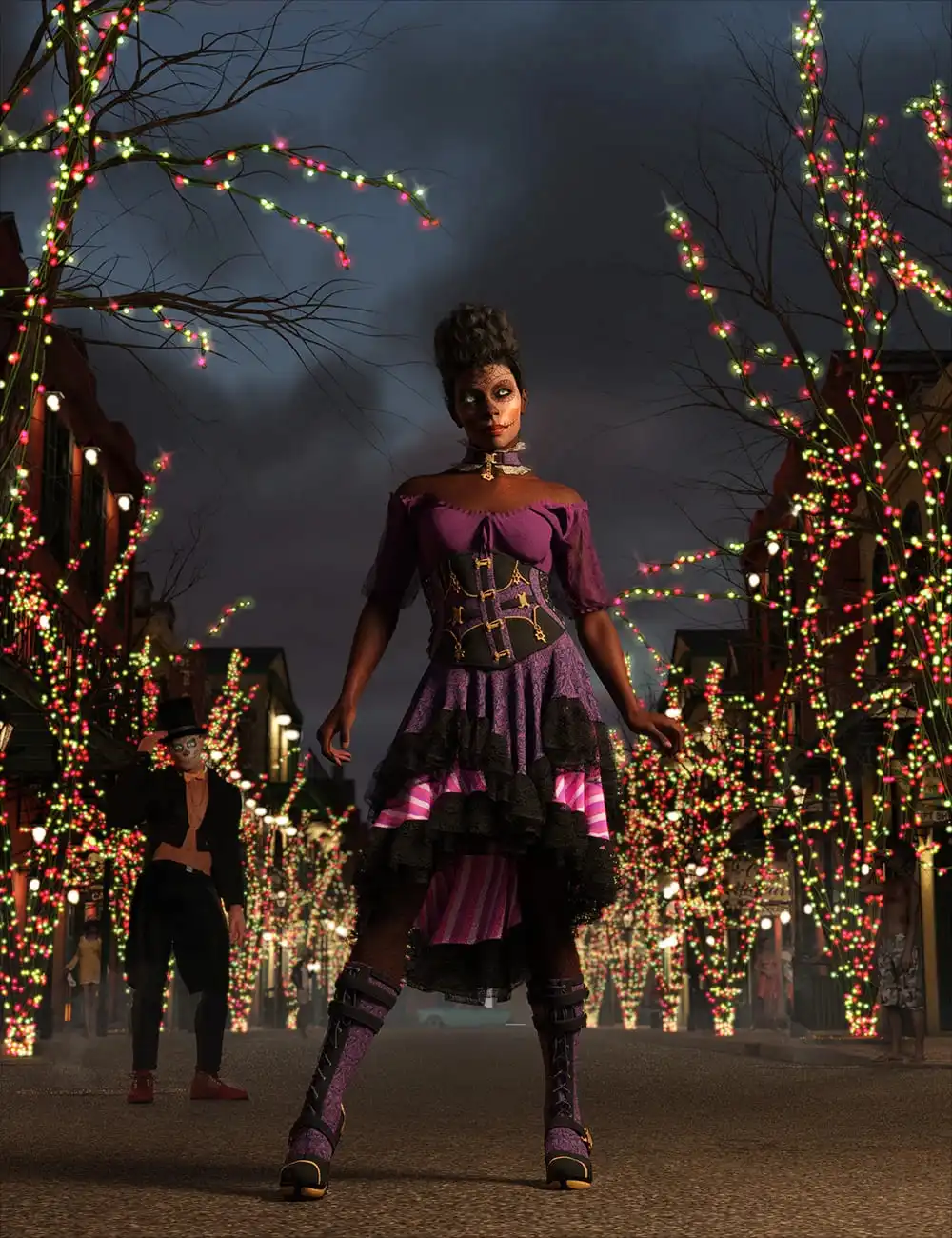 Lit Trees – Trees with Fairy Lights for Iray_DAZ3D下载站