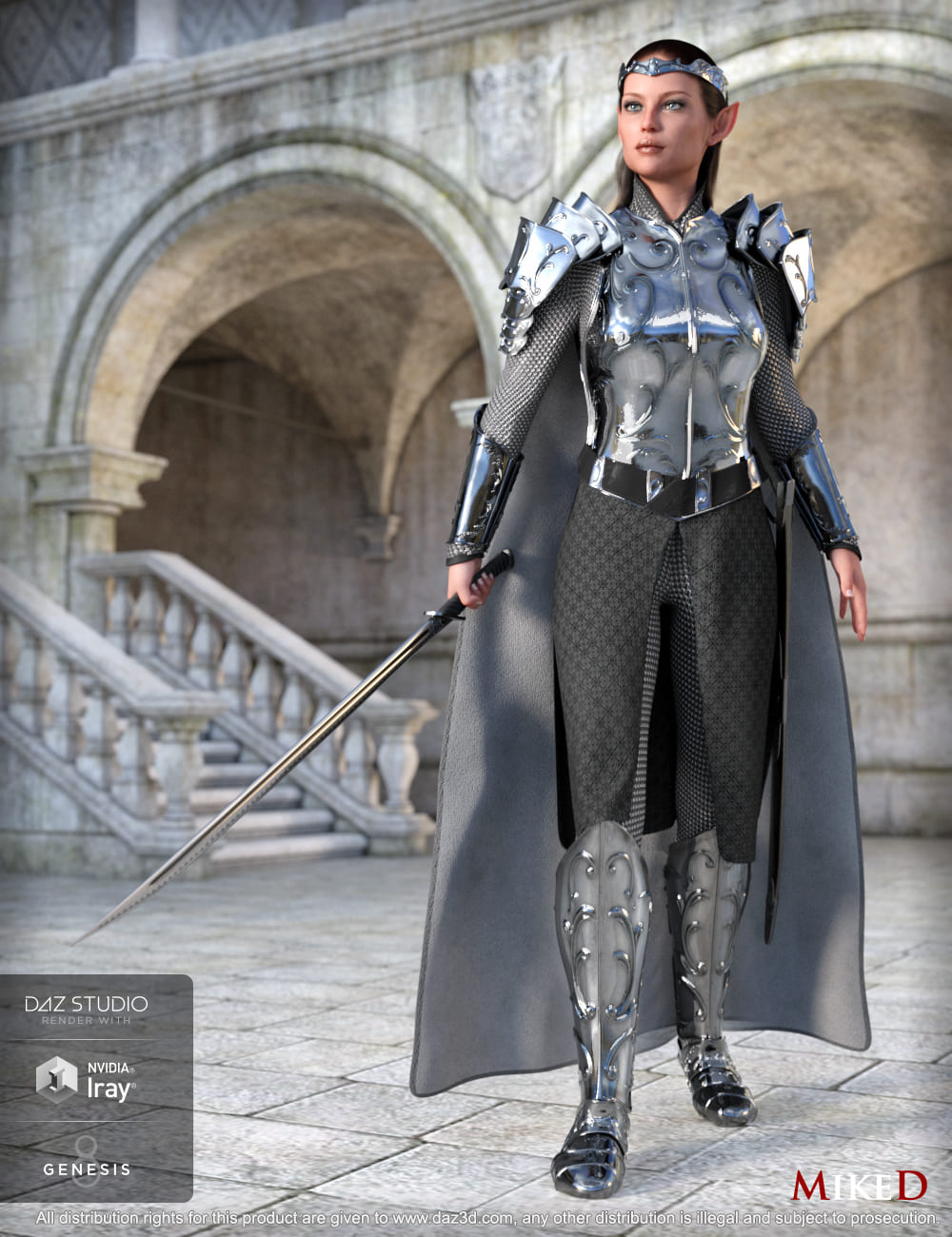 MD dForce HD Elven Royal Armor for Genesis 8 Female(s)_DAZ3D下载站