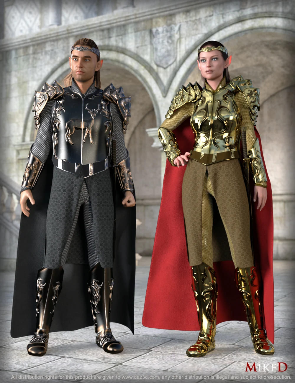 MD dForce HD Elven Royal Armor Textures and HD Morphs_DAZ3D下载站