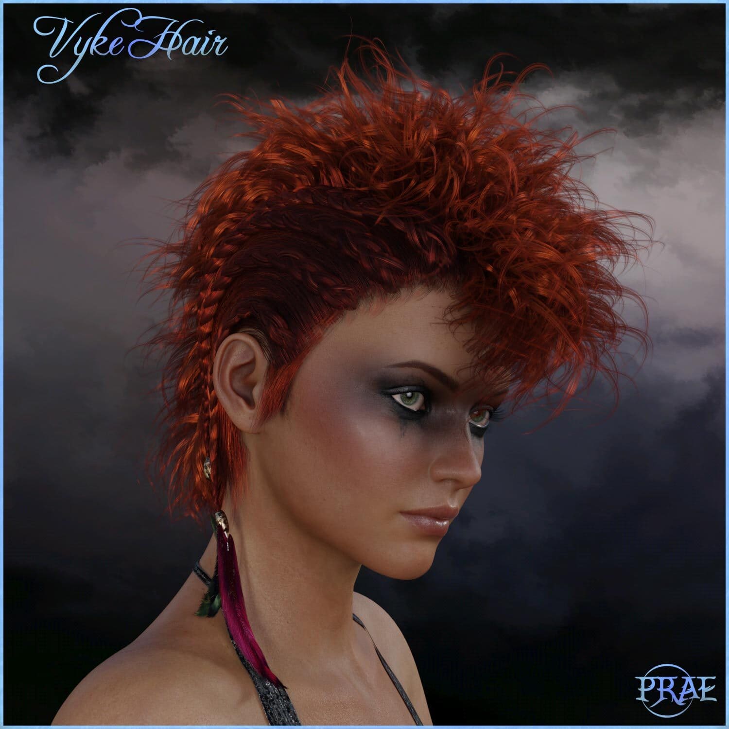 Prae-Vyke Hair For G8 Daz_DAZ3D下载站