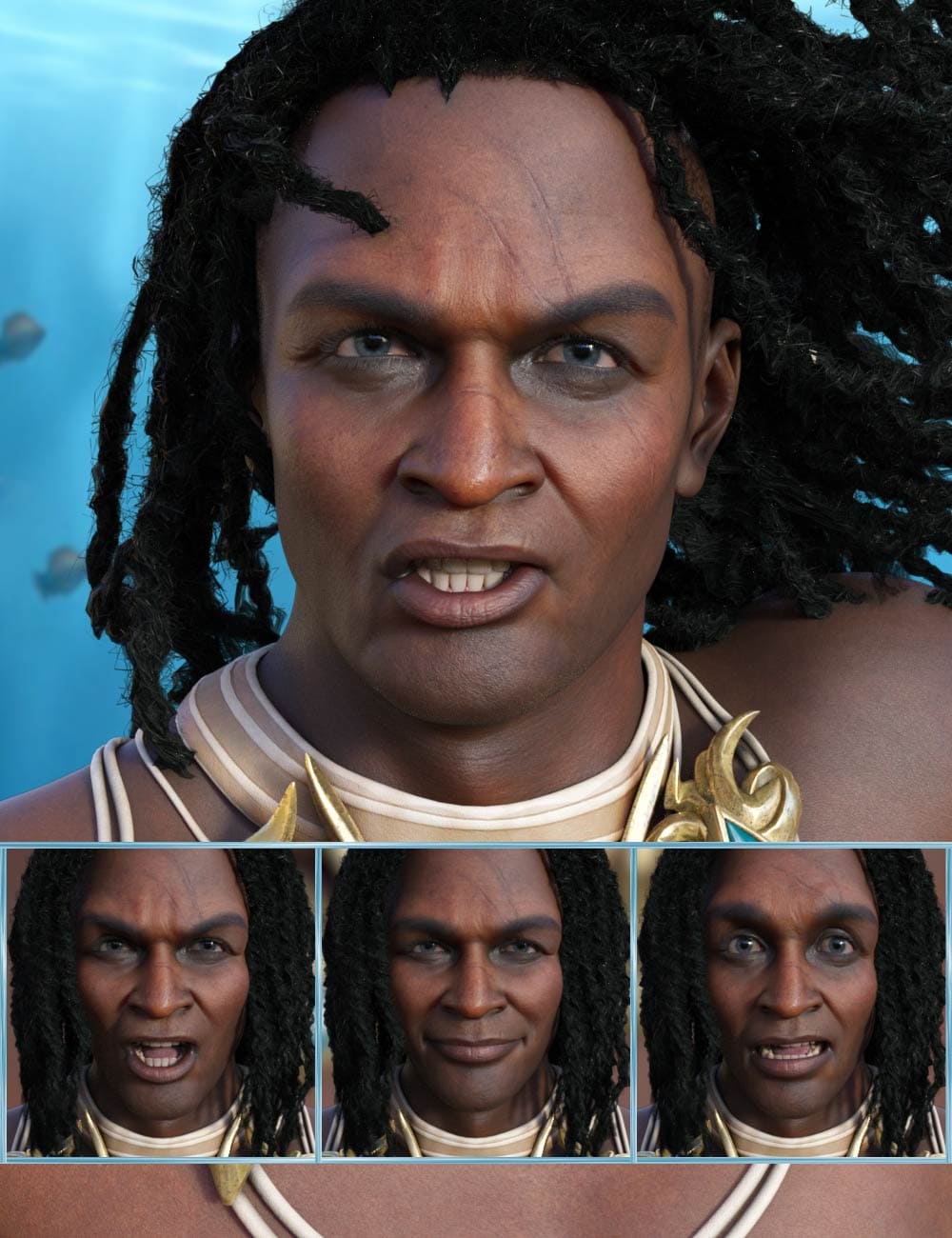 Sea King – Expressions for Genesis 8.1 Male and Zale 8.1_DAZ3DDL