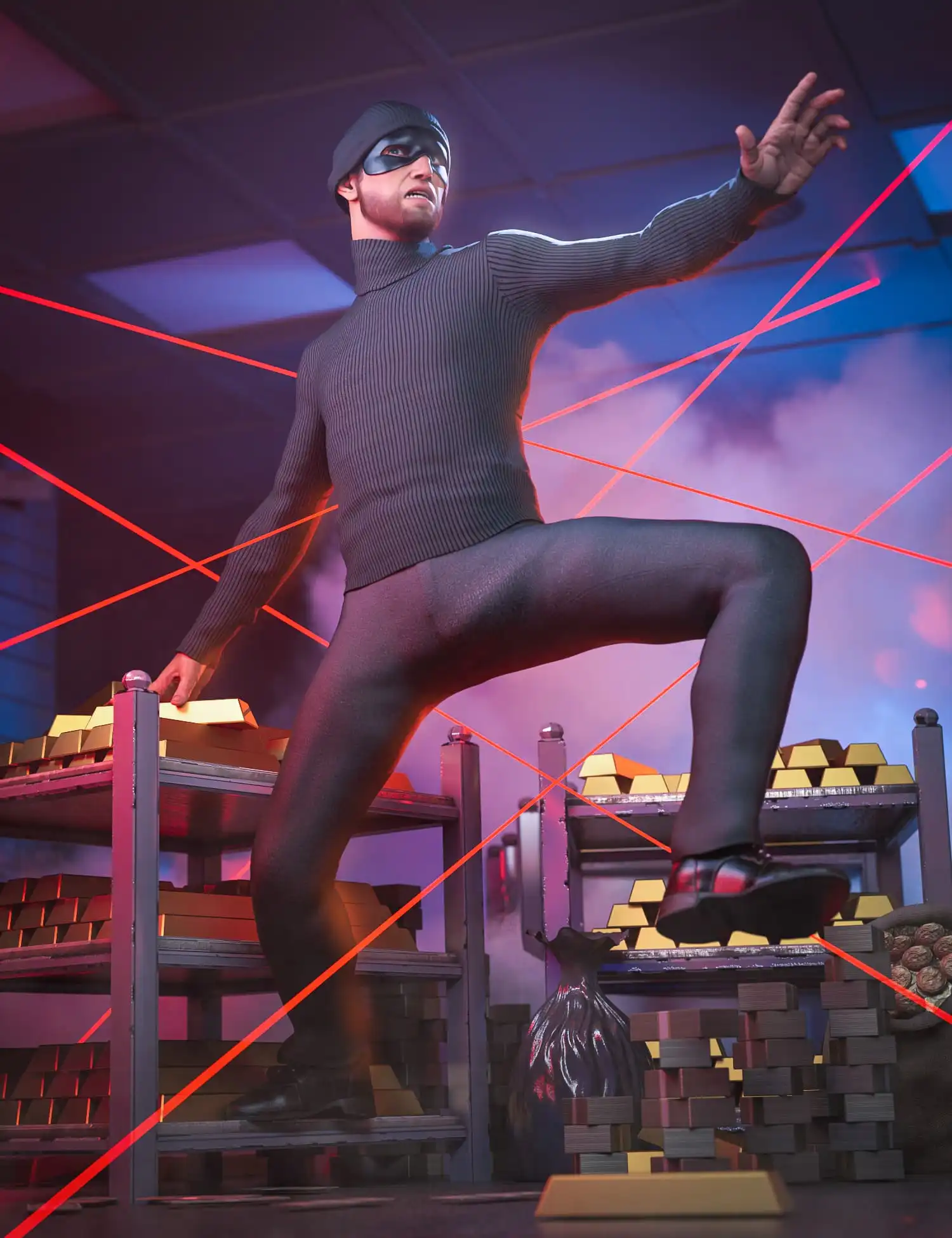 The Heist Outfit for Genesis 8.1 Male_DAZ3DDL
