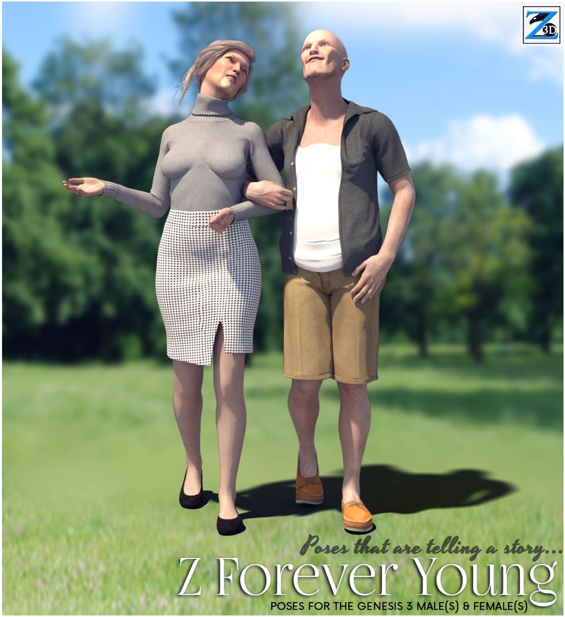 Z Forever Young – Poses for the Genesis 3 Male & Female_DAZ3D下载站