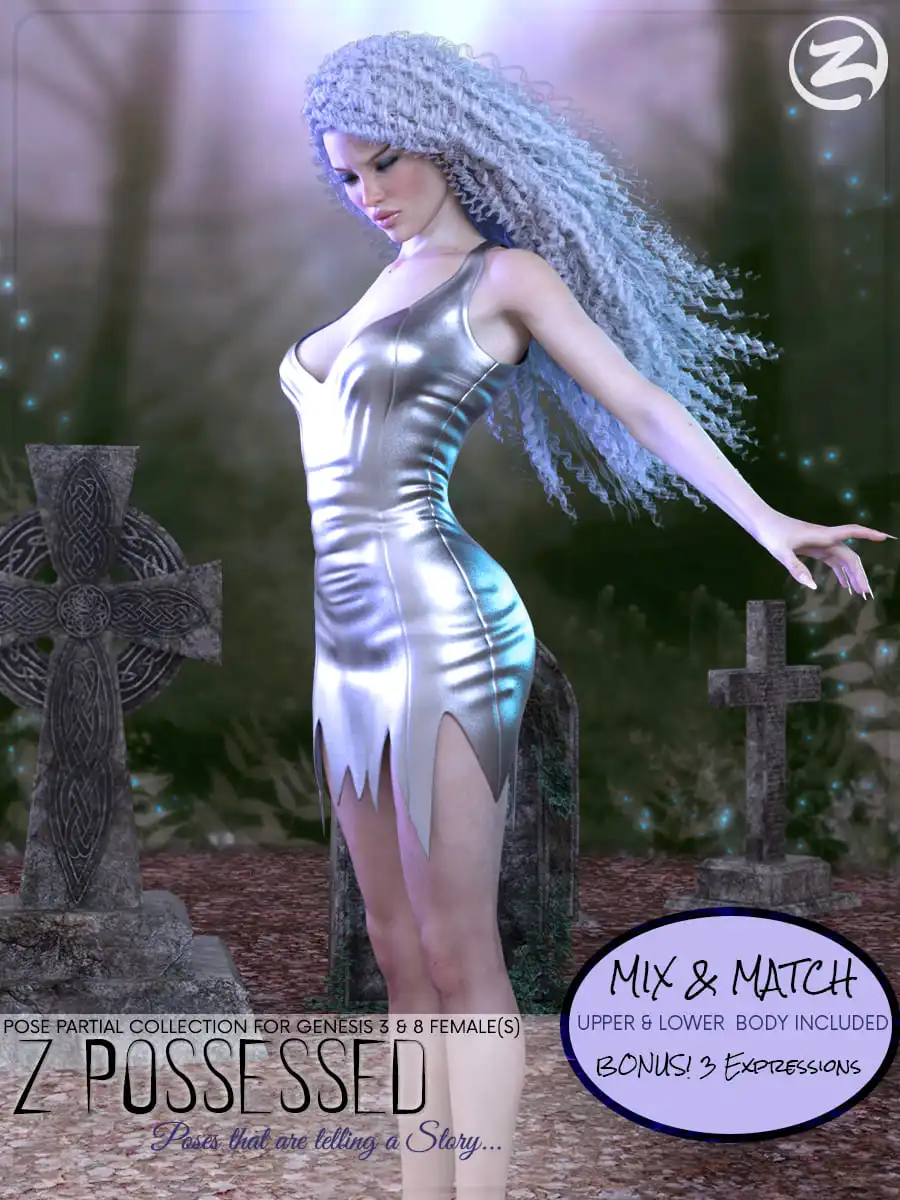Z Possessed – Poses with Partials and Expressions for the Genesis 3 & 8 Females_DAZ3D下载站