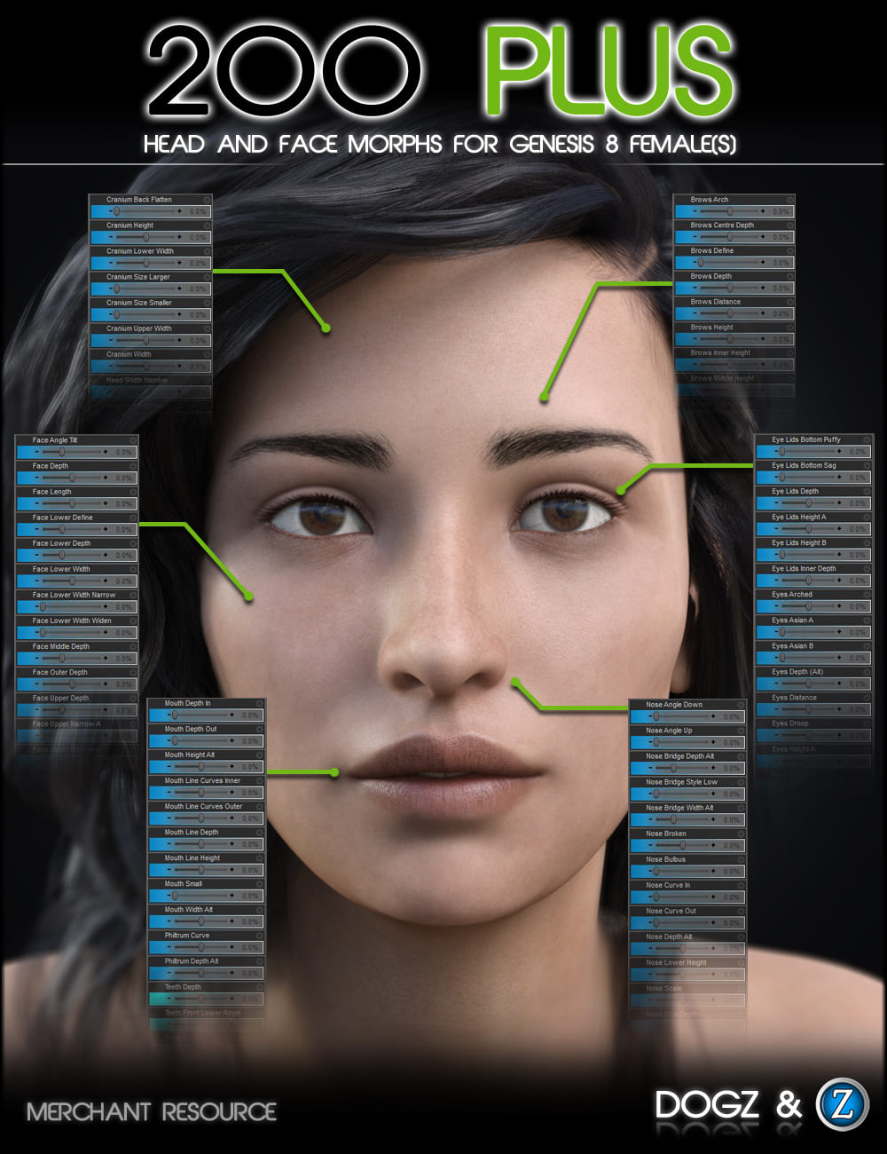 200 Plus Head and Face Morphs for Genesis 8 Female(s) (Updated 2021-04-19)_DAZ3DDL