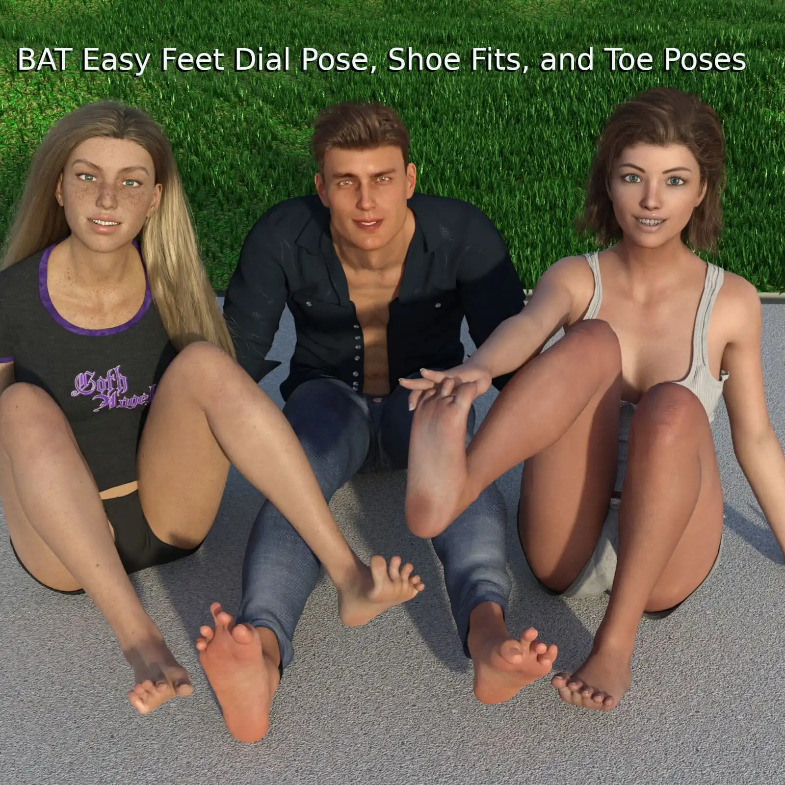 BAT Easy Feet Dial Pose, Shoe Fits, and Toe Poses_DAZ3DDL
