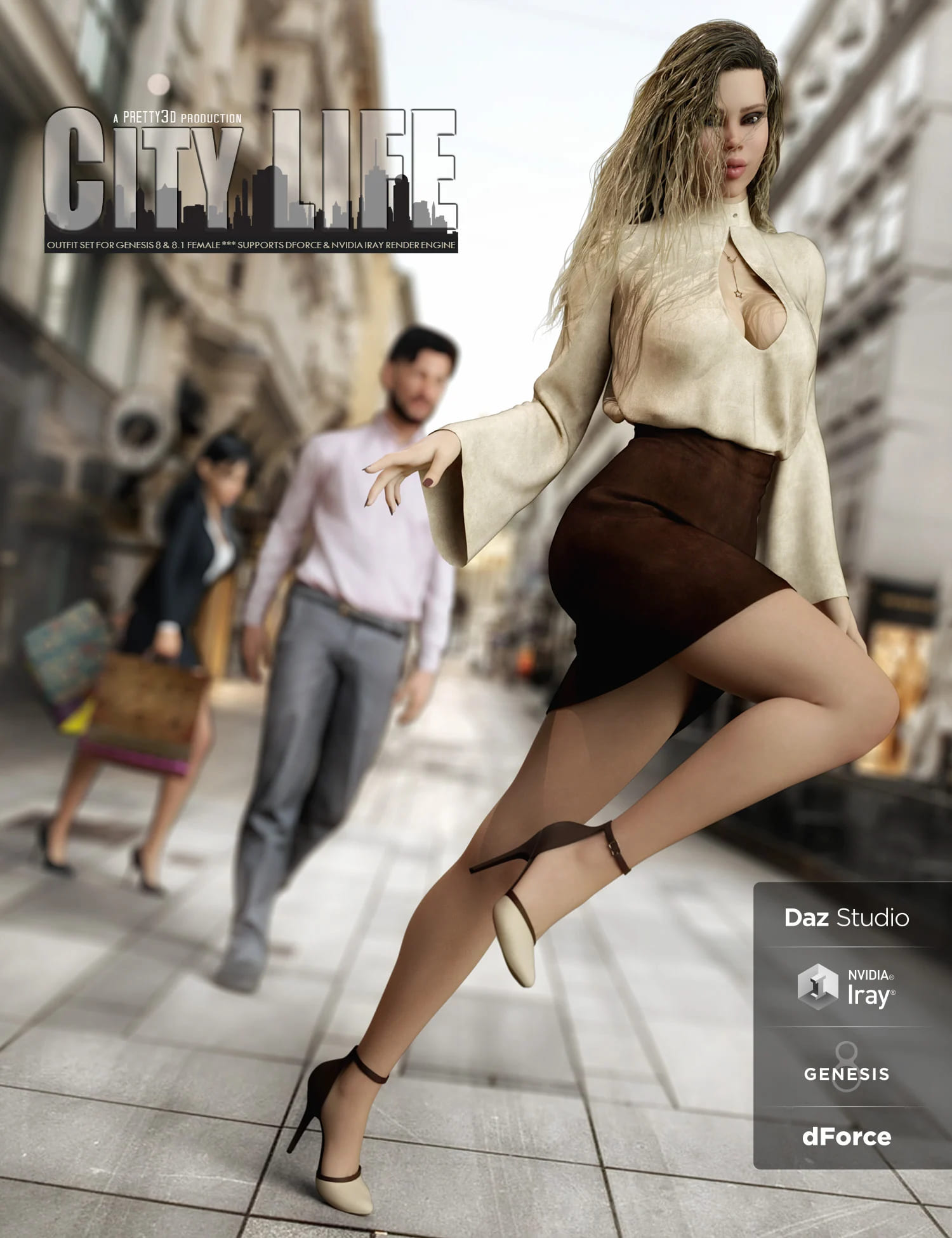 City Life Outfit for Genesis 8 and 8.1 Females_DAZ3D下载站