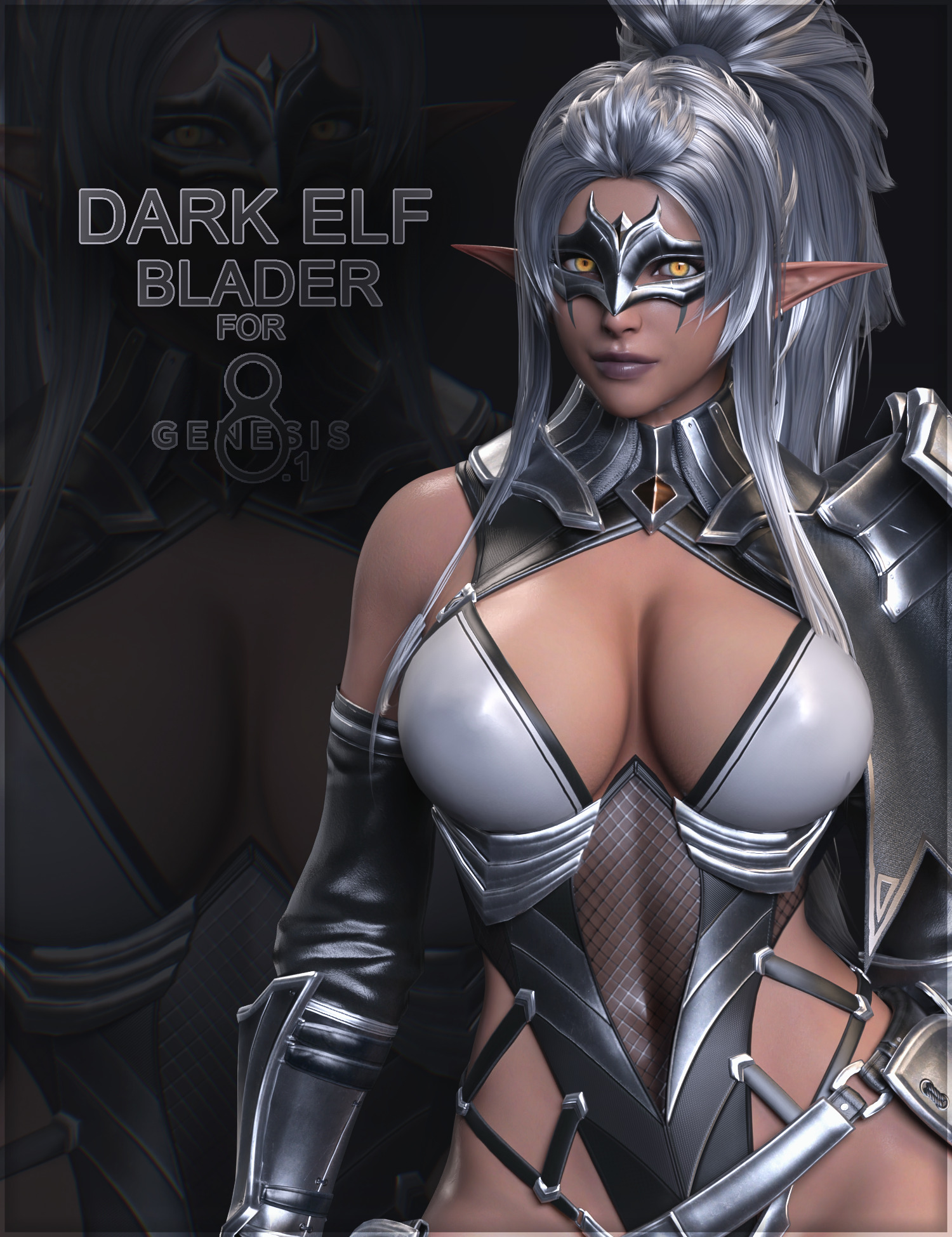 Dark Elf Blader for Genesis 8 and 8.1 Female_DAZ3D下载站