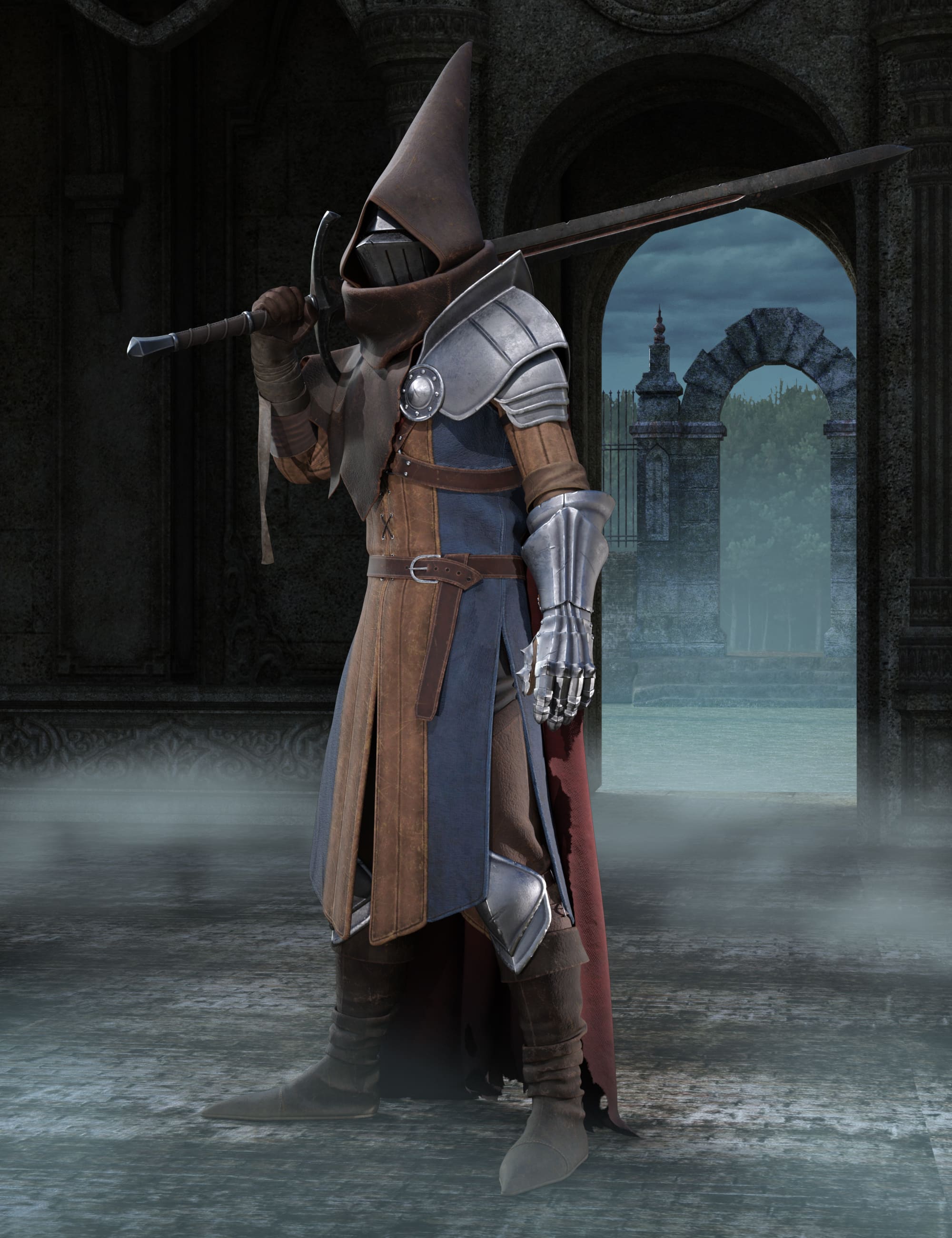 dForce Forlorn Swordsman Outfit for Genesis 8 and 8.1 Males_DAZ3DDL